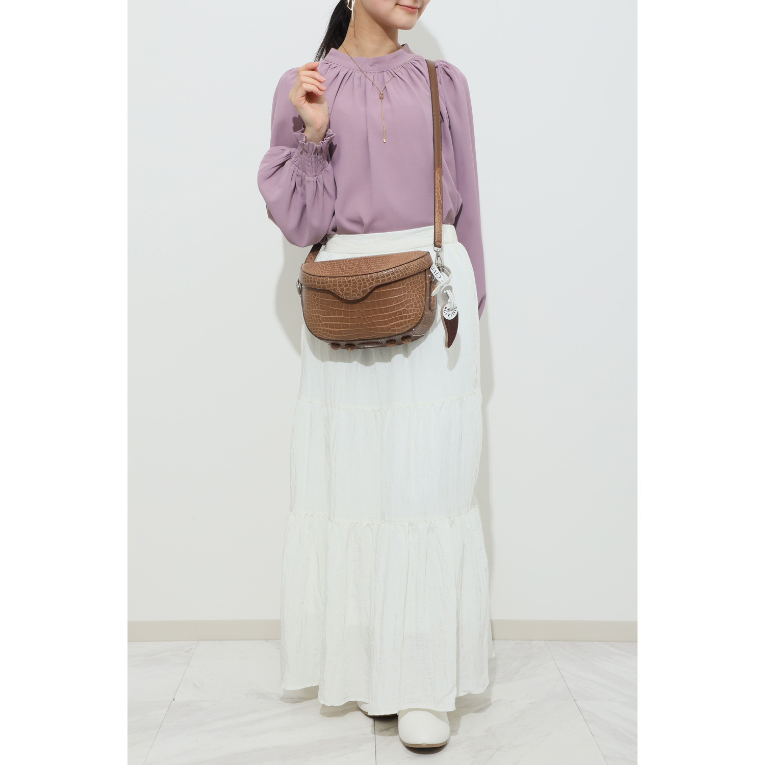 チビナイル クロコダイル ３ウェイ ハーフムーンバッグ