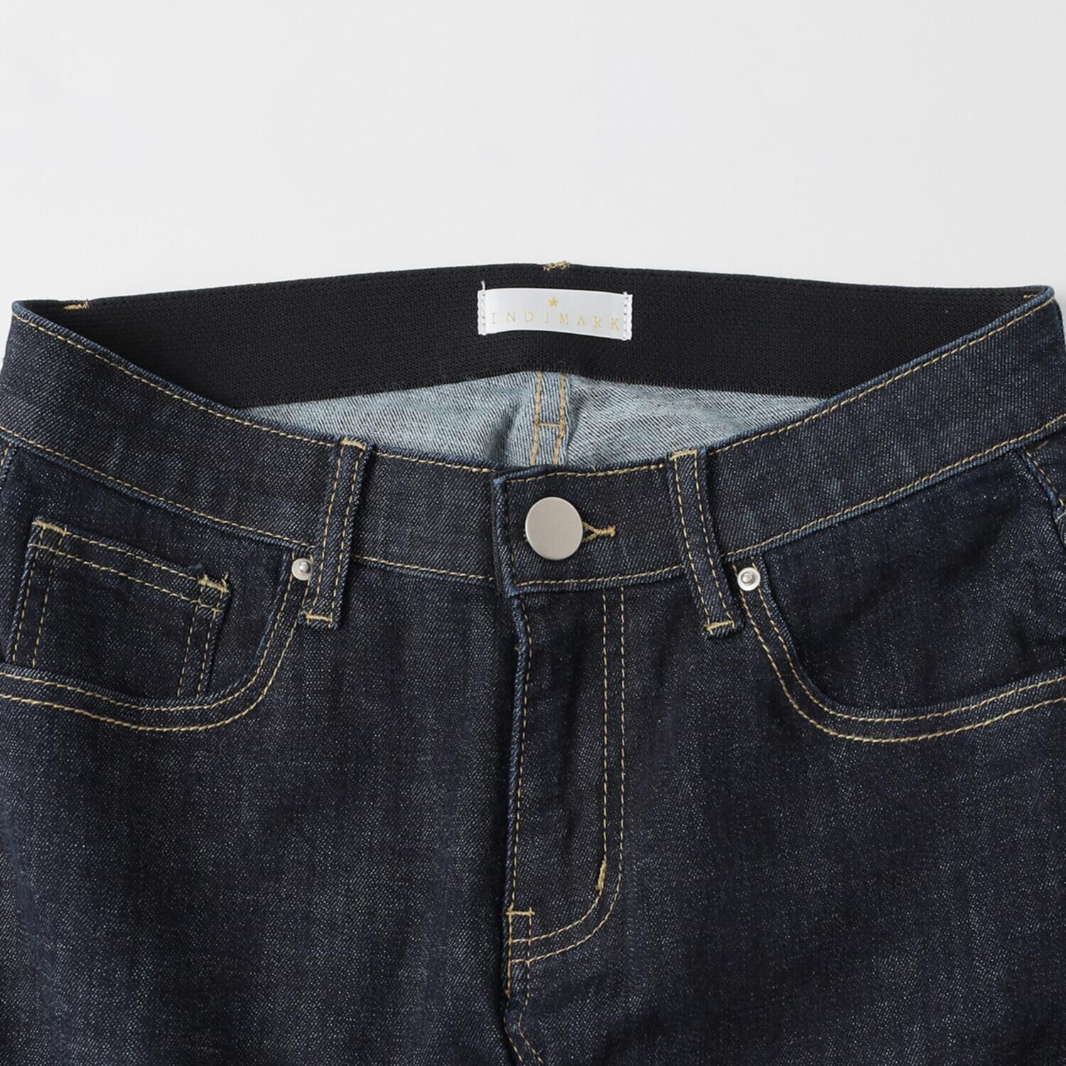 インディマーク 折り返し風デザイン ボーイフレンド デニムパンツ