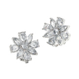 キラキラギフト バイ　アビステ ステンレス ビジュウ フラワーモティーフ イヤリング／ピアス