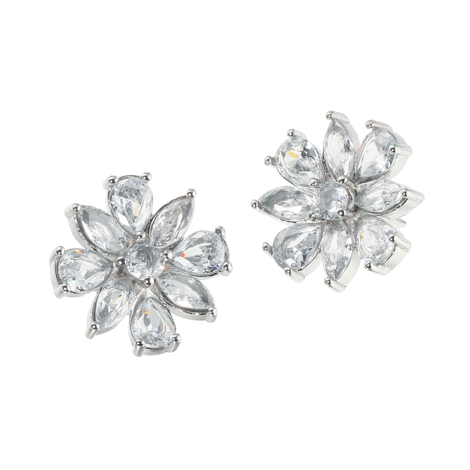 キラキラギフト バイ　アビステ ステンレス ビジュウ フラワーモティーフ イヤリング／ピアス