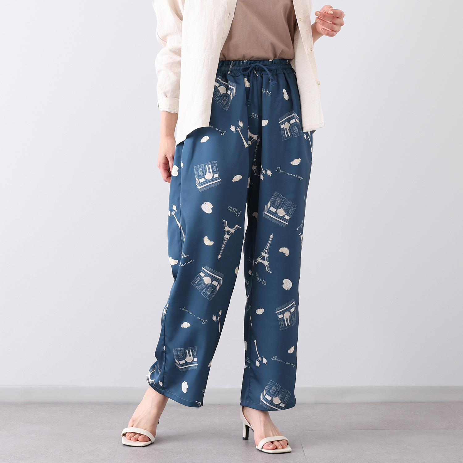 メゾンラフィット デッサンプリント シャーリングパンツ