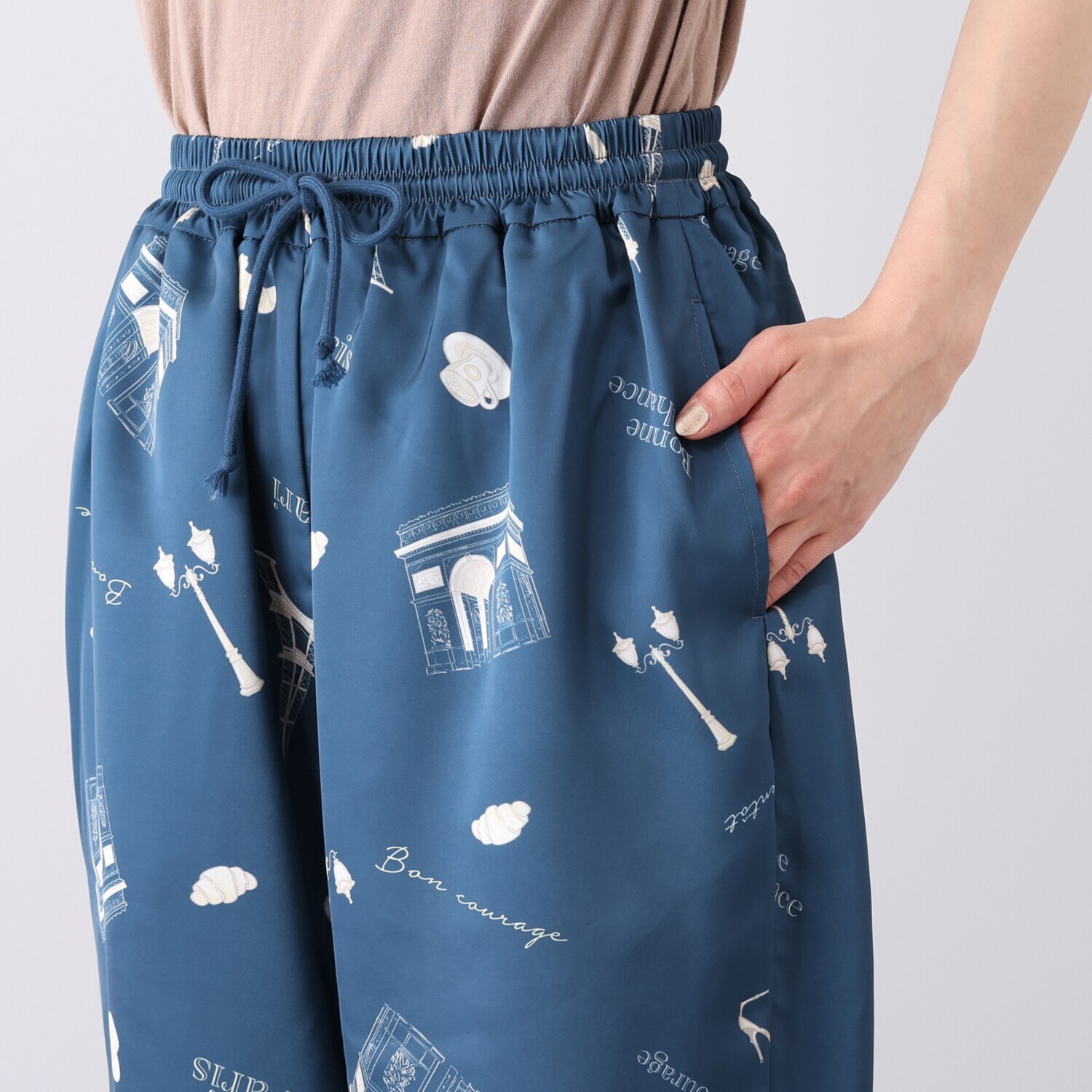 メゾンラフィット デッサンプリント シャーリングパンツ