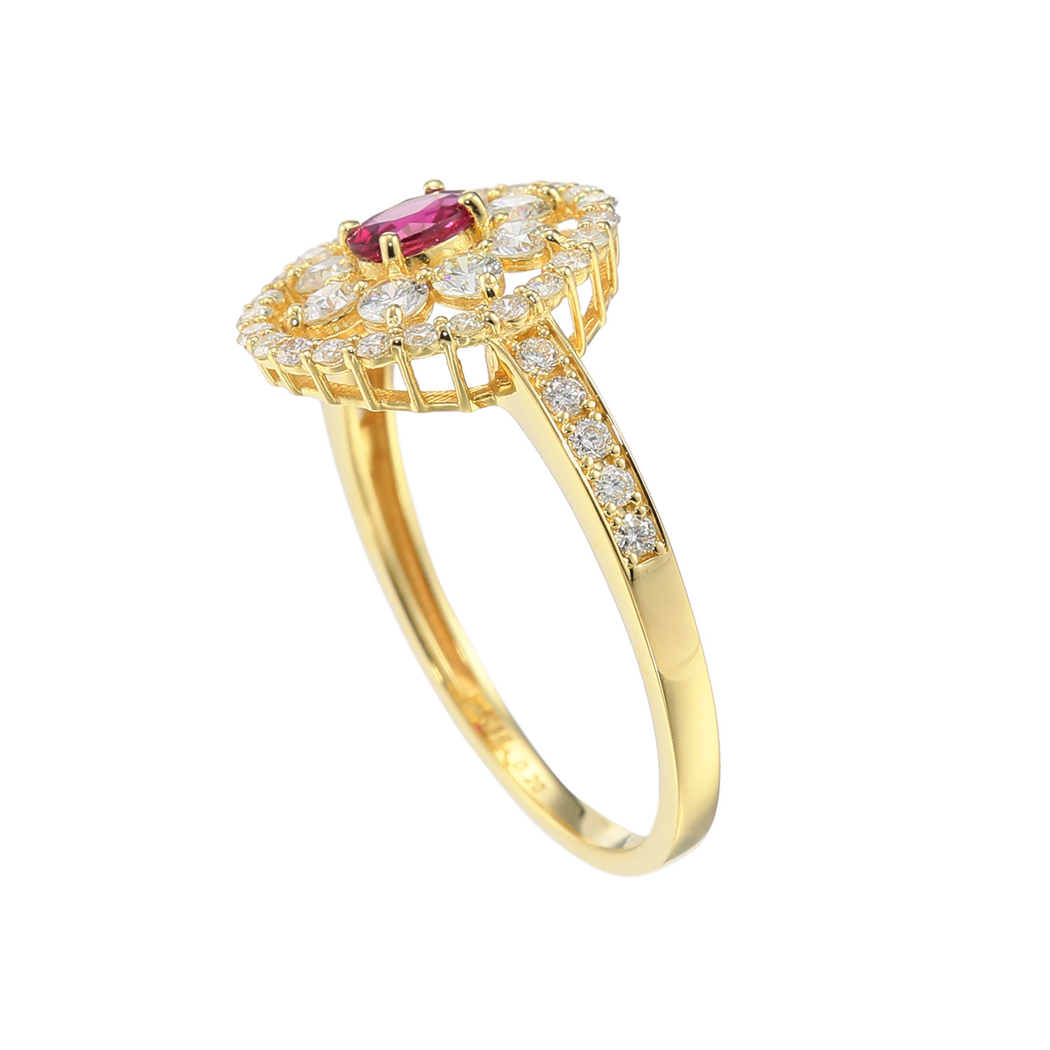 ルビー＆ ダイヤモンド フラワーモティーフ リング