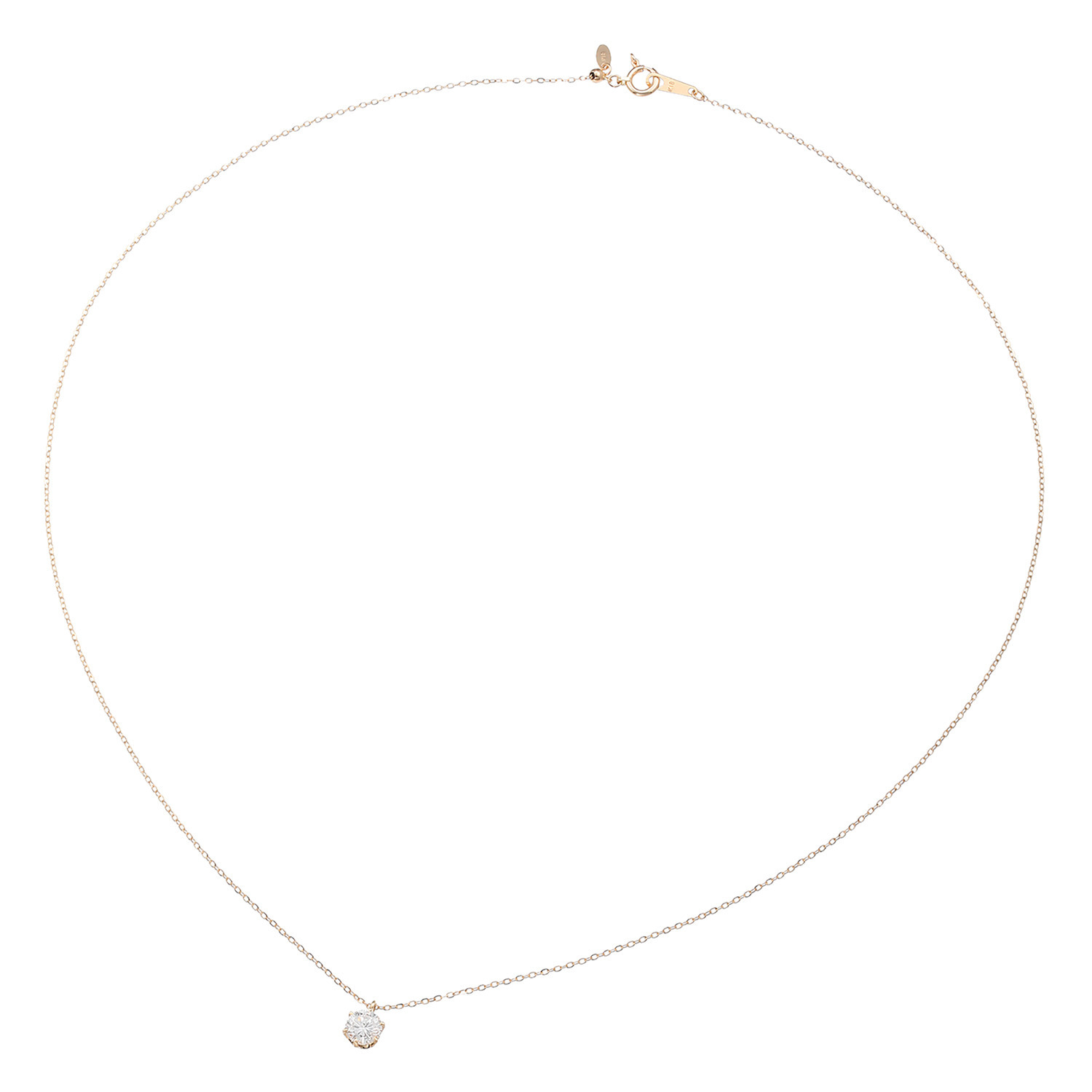 １８Ｋ ０．５カラットＵＰ ダイヤモンド 一粒ネックレス ＜鑑定書付＞