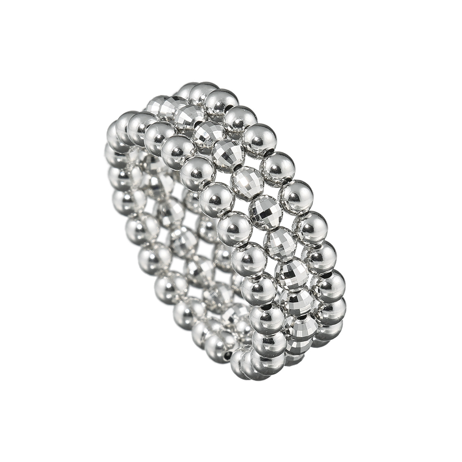 プラチナ８５０ ドッティ３連 形状記憶リング