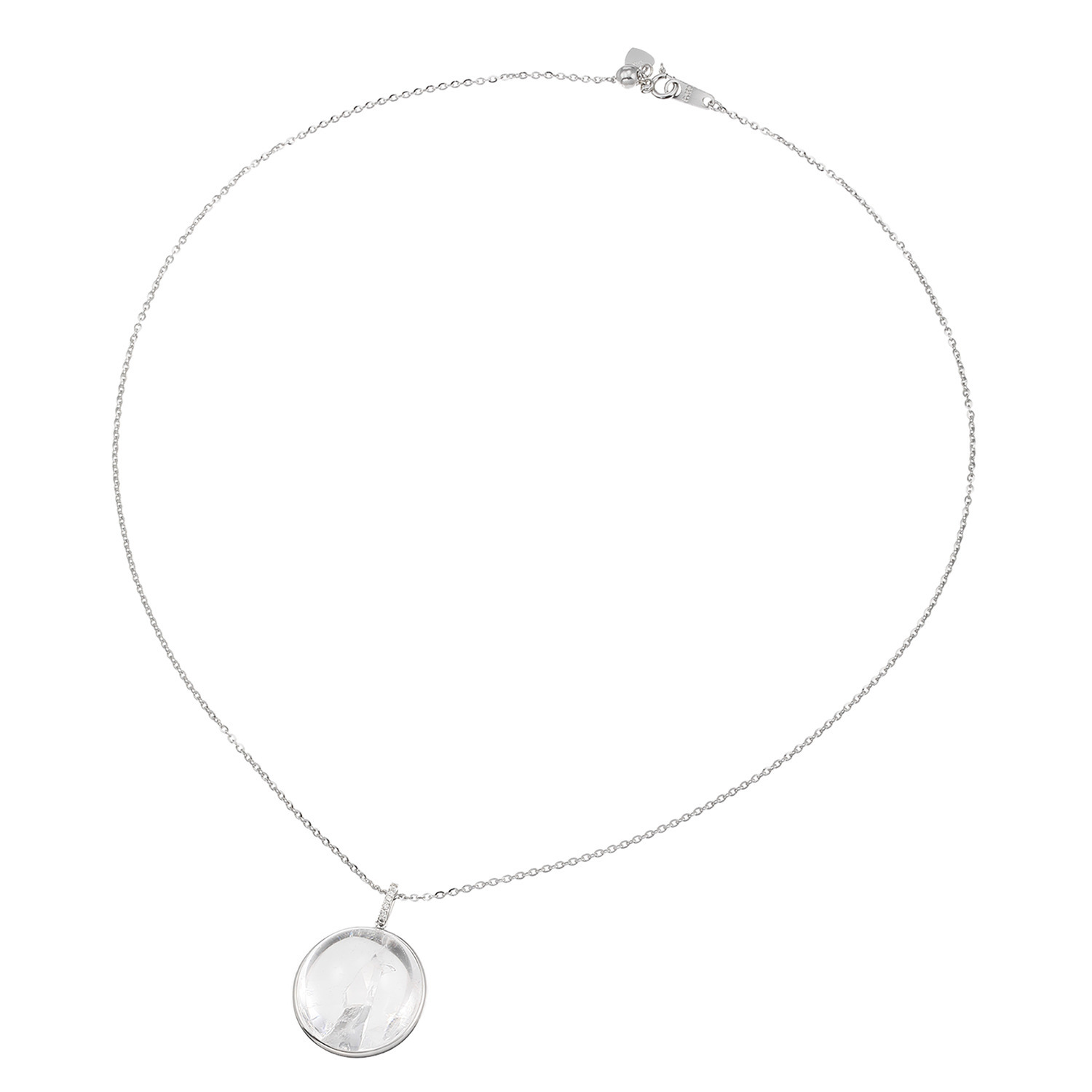 プラチナ９５０＆９００ ３０カラットＵＰ クォーツインクォーツ＆ ダイヤモンド ペンダント