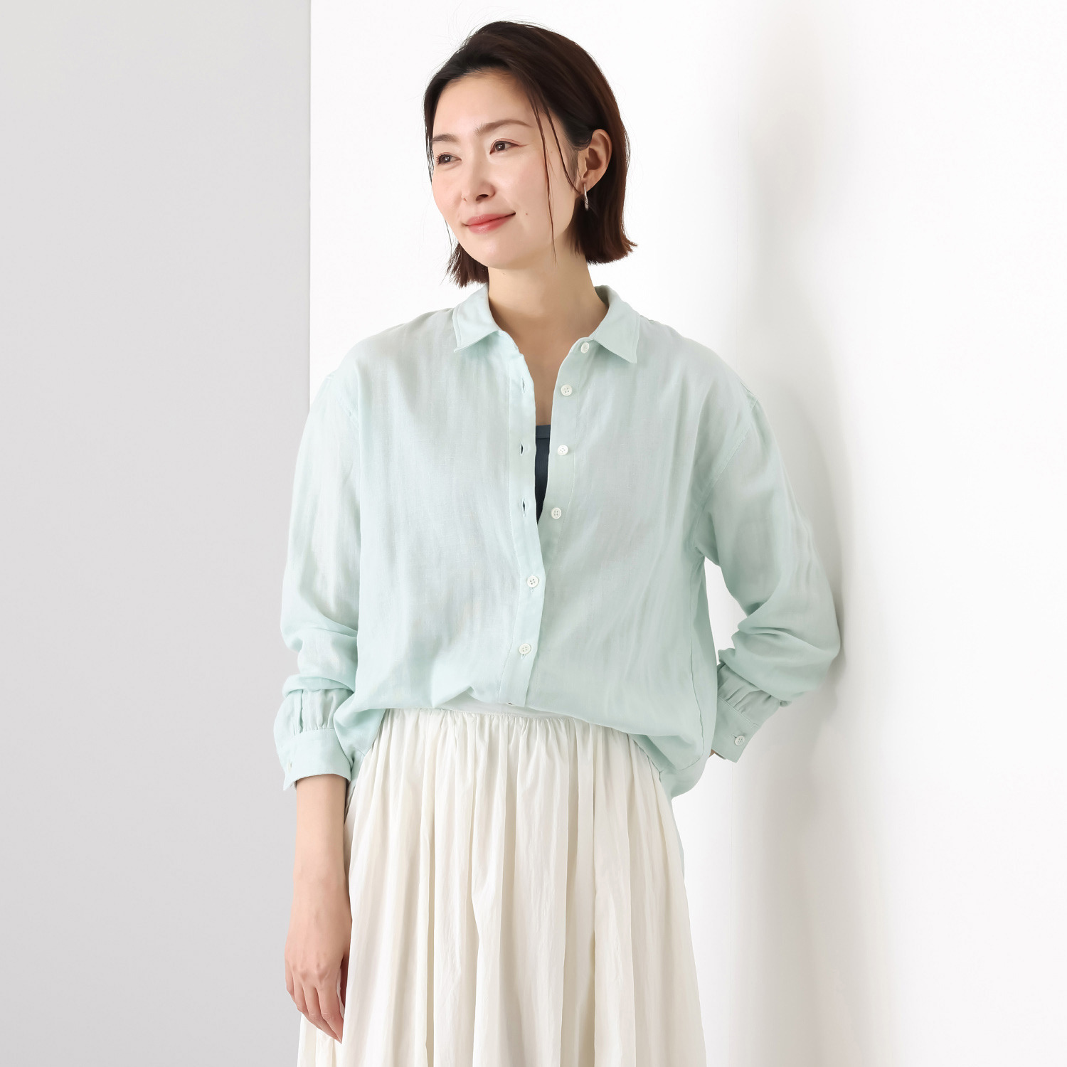 わごろも 綿１００％ 和晒ダブルガーゼ シャツ