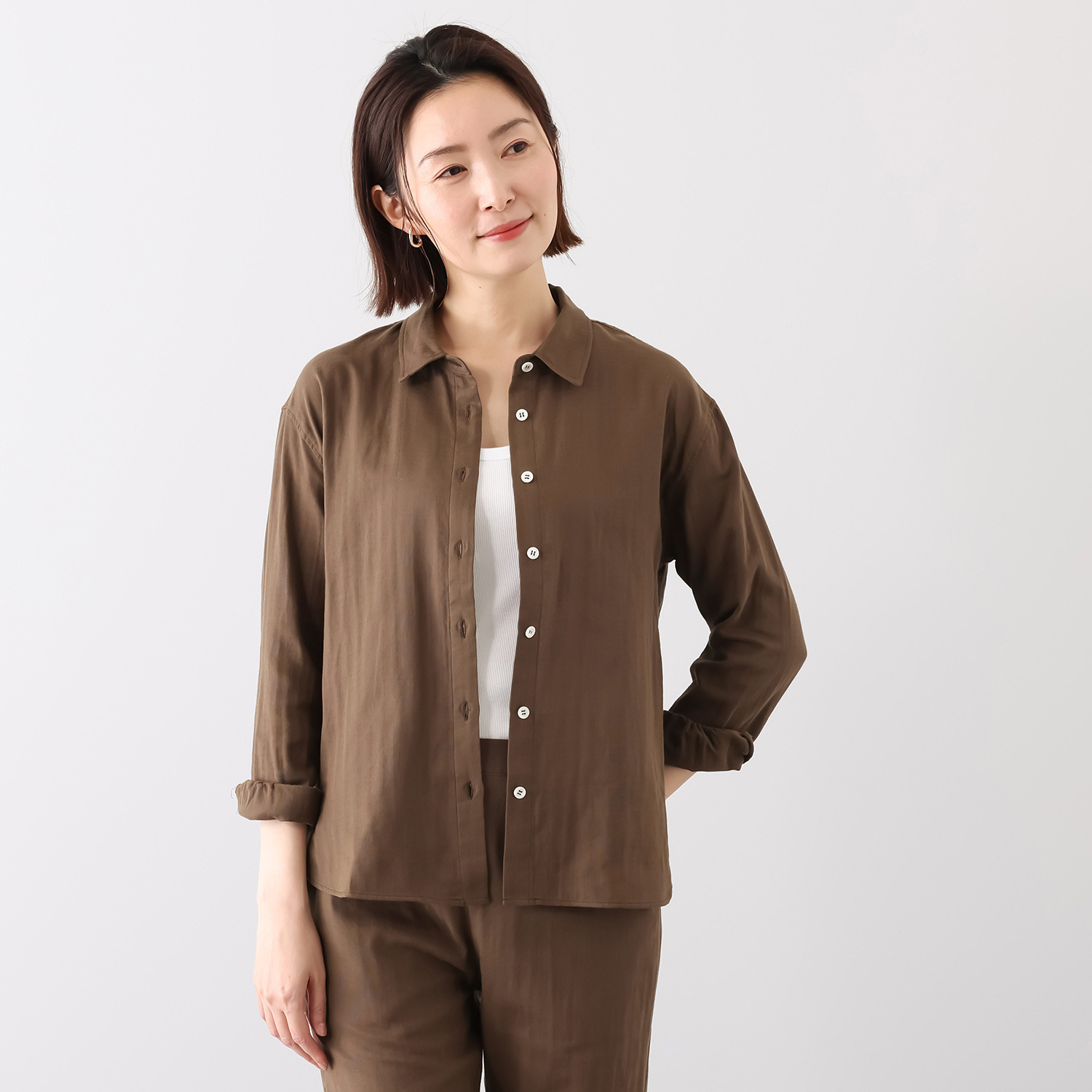 わごろも 綿１００％ 和晒ダブルガーゼ シャツ