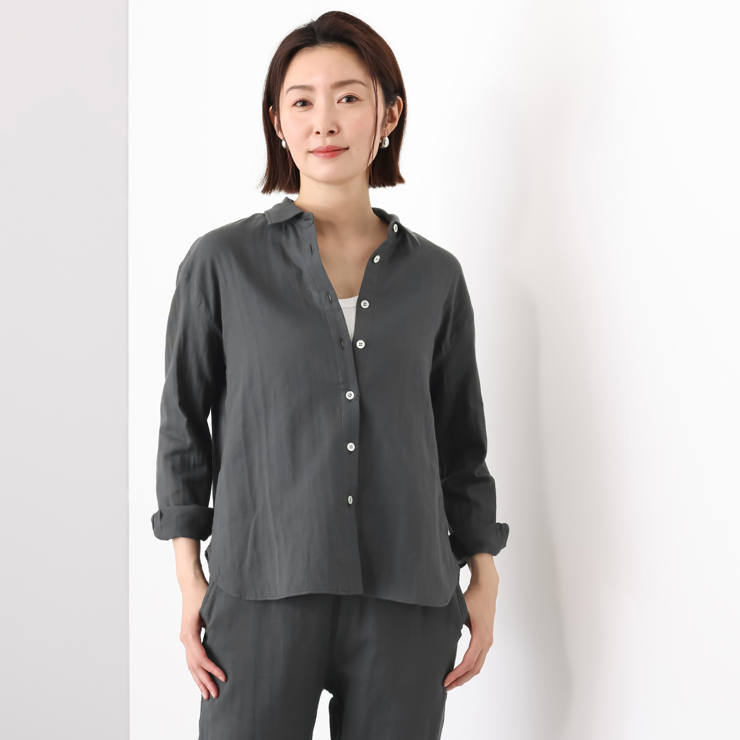 わごろも 綿１００％ 和晒ダブルガーゼ シャツ