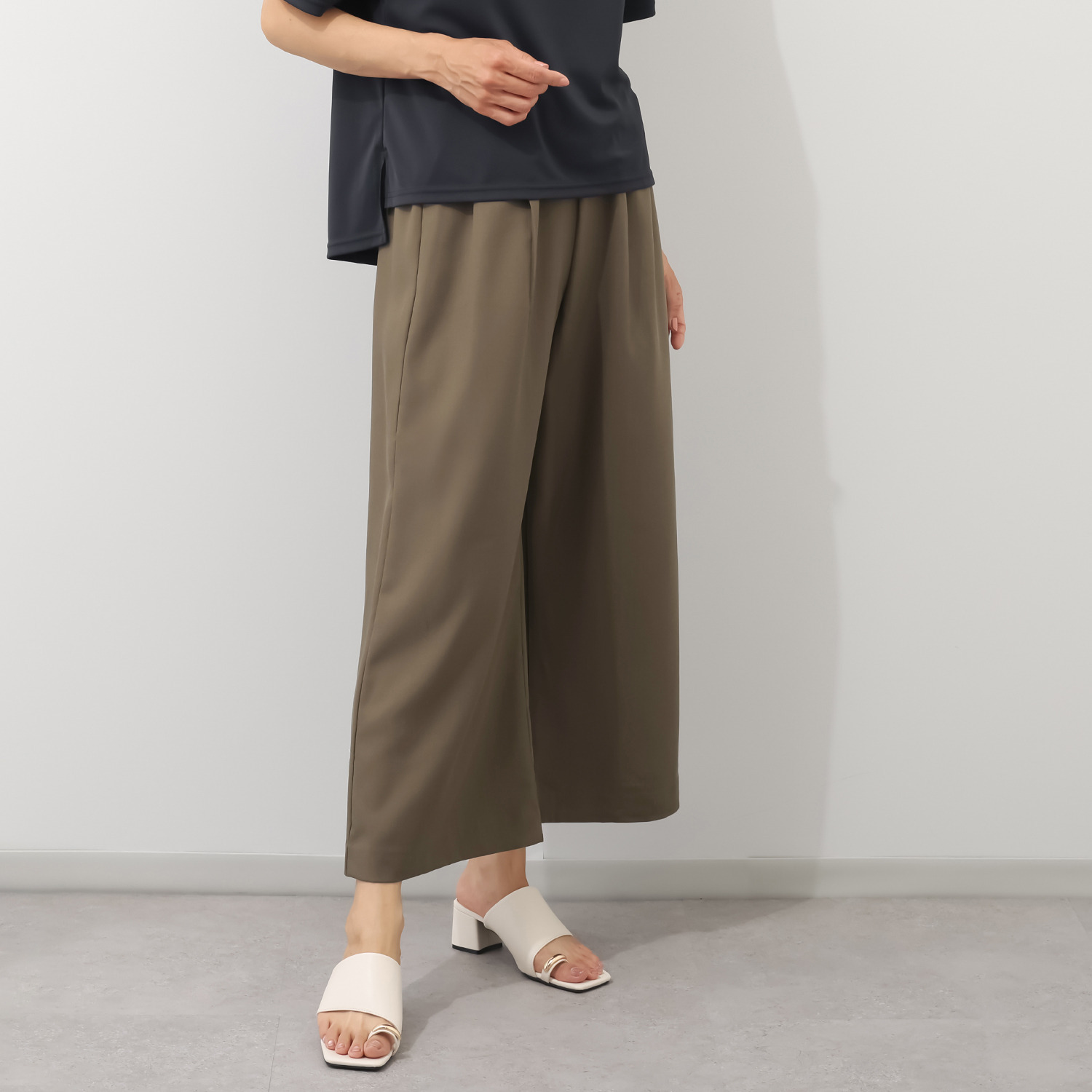 ラ・シュシュ ウエストすっきり ワイドパンツ