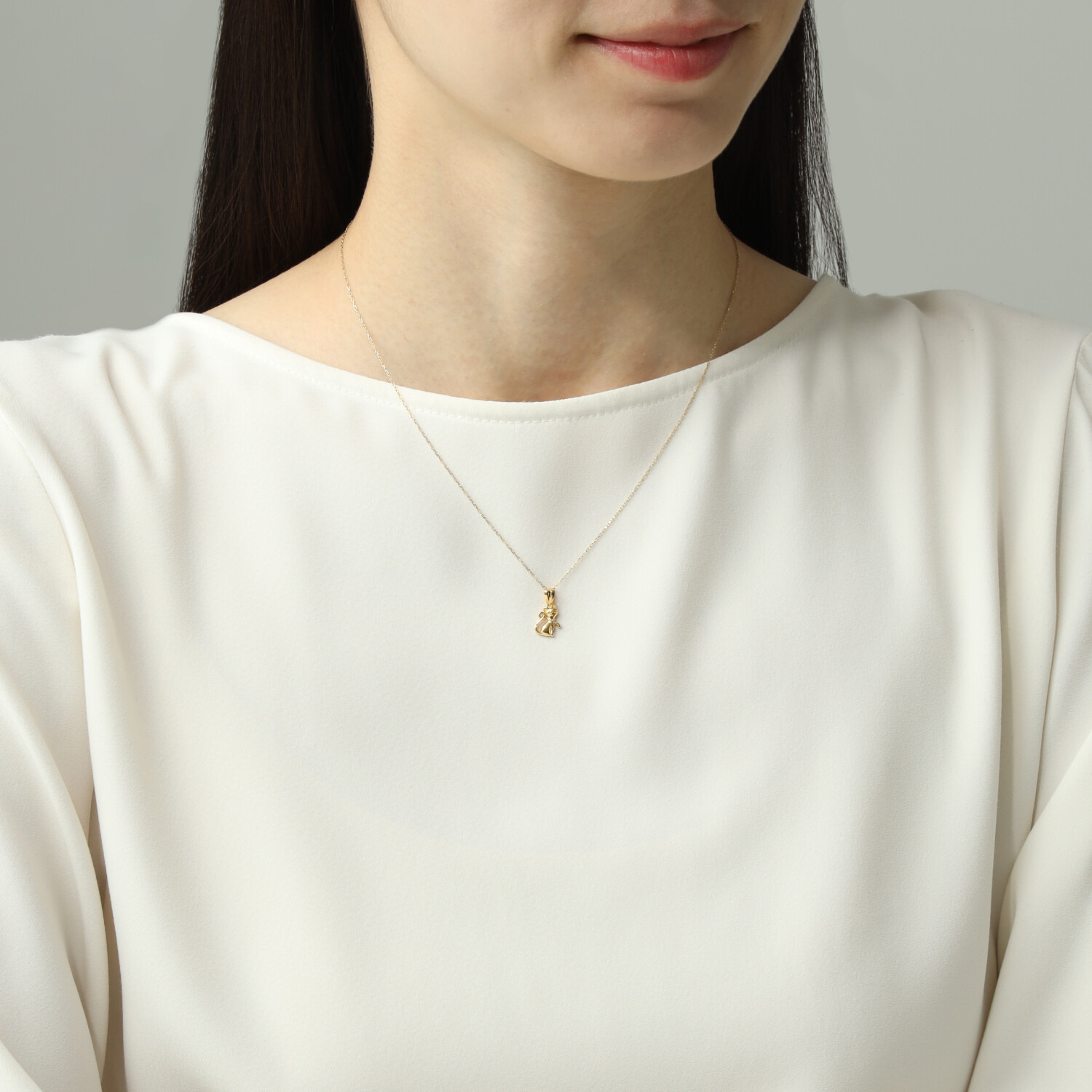 キノミノ １８Ｋ 招きにゃんこ ペンダントトップ