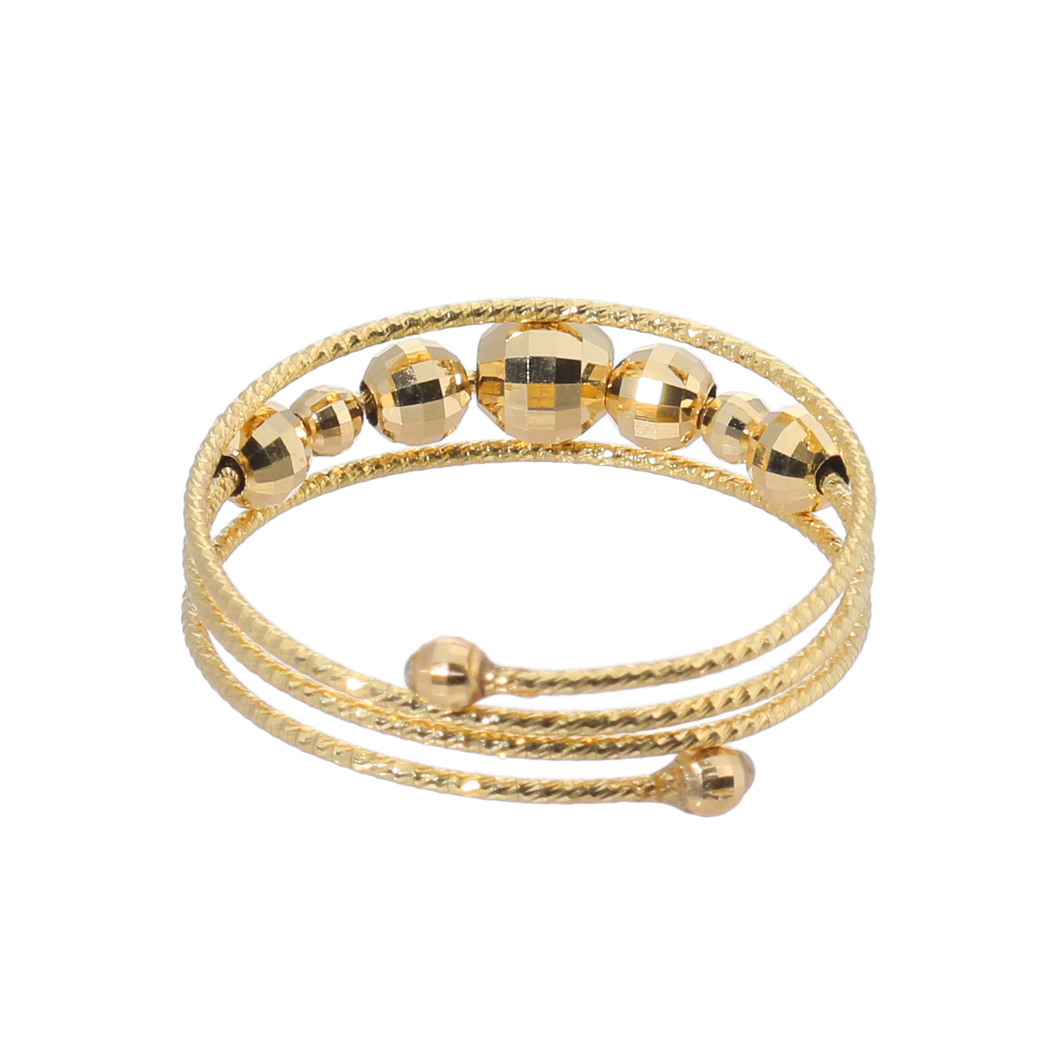 キノミノ １８Ｋ ミラーカットボール フレキシブルリング