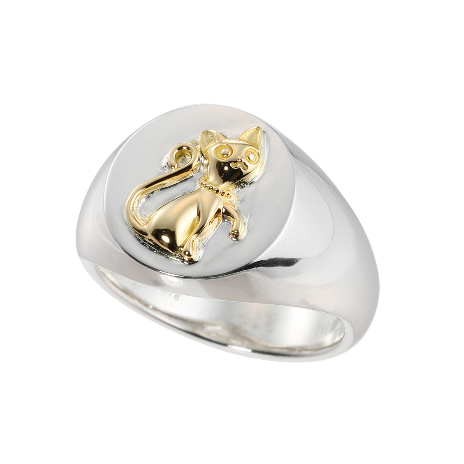 キノミノ １８Ｋ＆ シルバー 招きにゃんこ リング