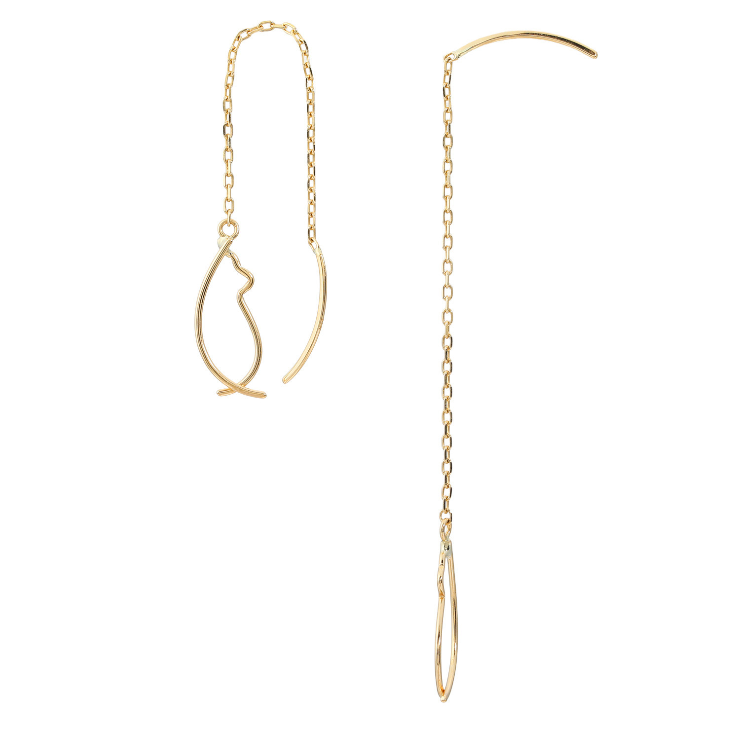 キノミノ １４Ｋ にゃんにゃんシルエット ピアス