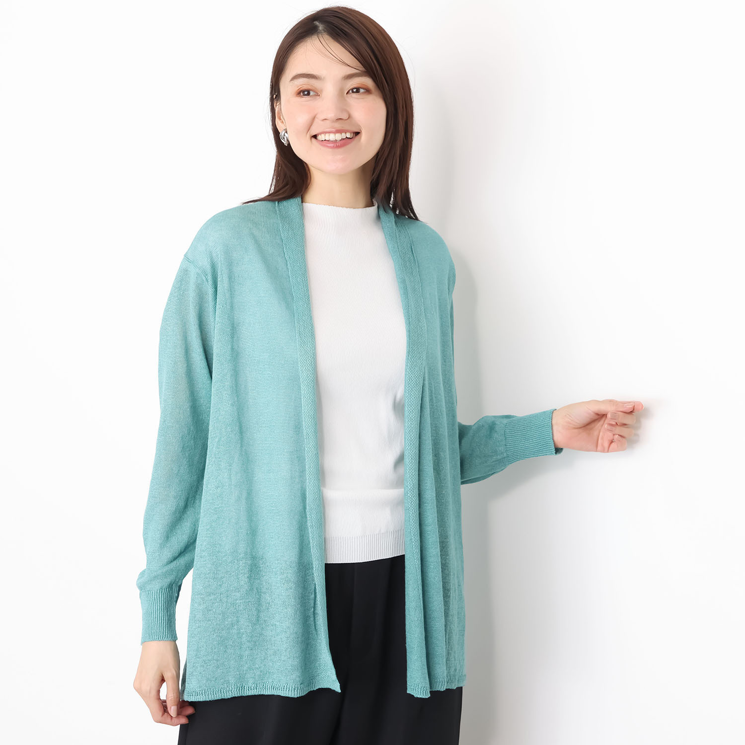 スピンブルー イタリア・ リニフィッチオ社製 蘇った奇跡のリネン トッパーカーディガン