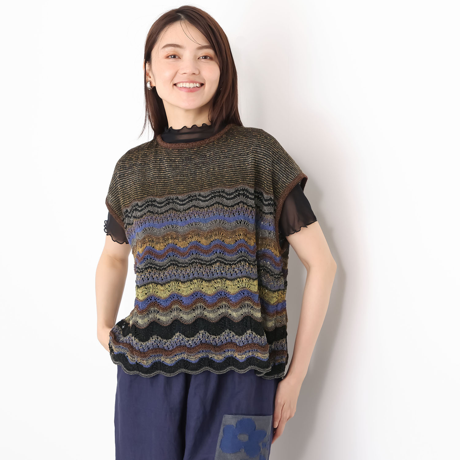 エム　アンド　キョウコ ゆったりシルエット プルオーバーベスト