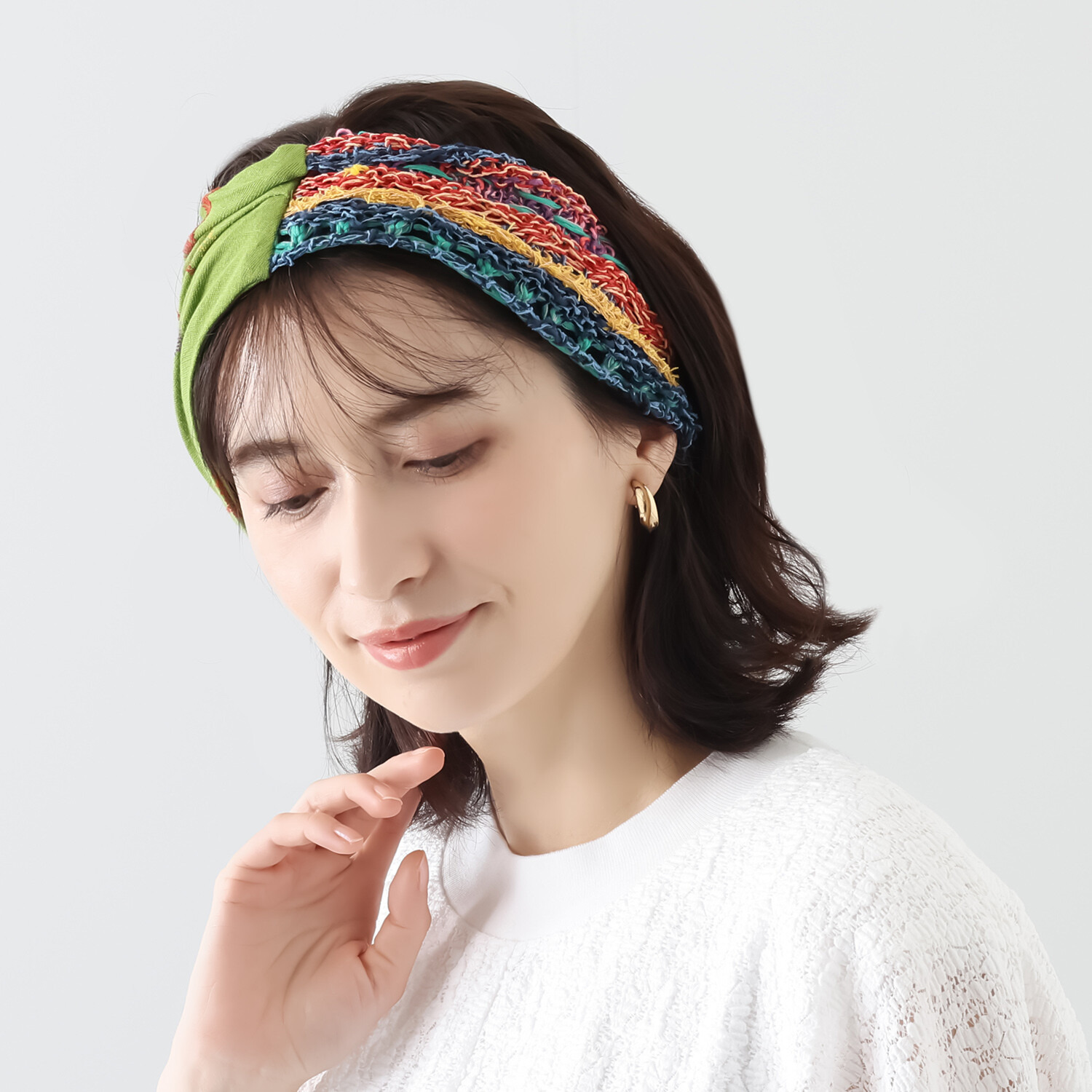 エム　アンド　キョウコ ファンシーブロック切替 ヘアバンド