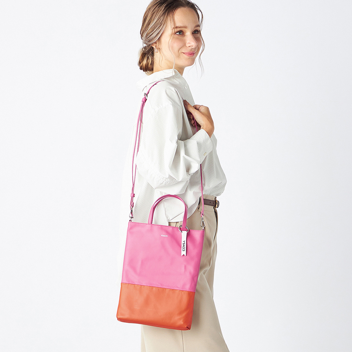 イザック ブランド誕生４０周年 プレミアムモデル シープレザー ダブルストラップ スマートトートバッグ