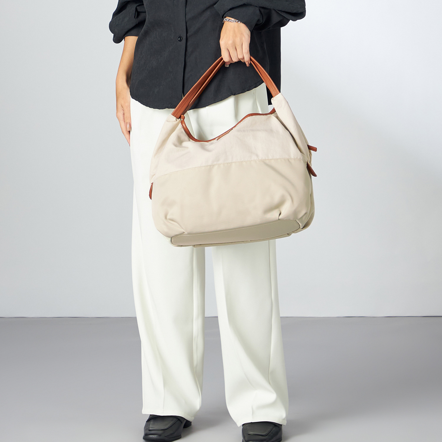 イザック ブランド誕生４０周年 復刻モデル はっ水 ワッシャーナイロンコンビ ２ウェイ ラウンドトートバッグ