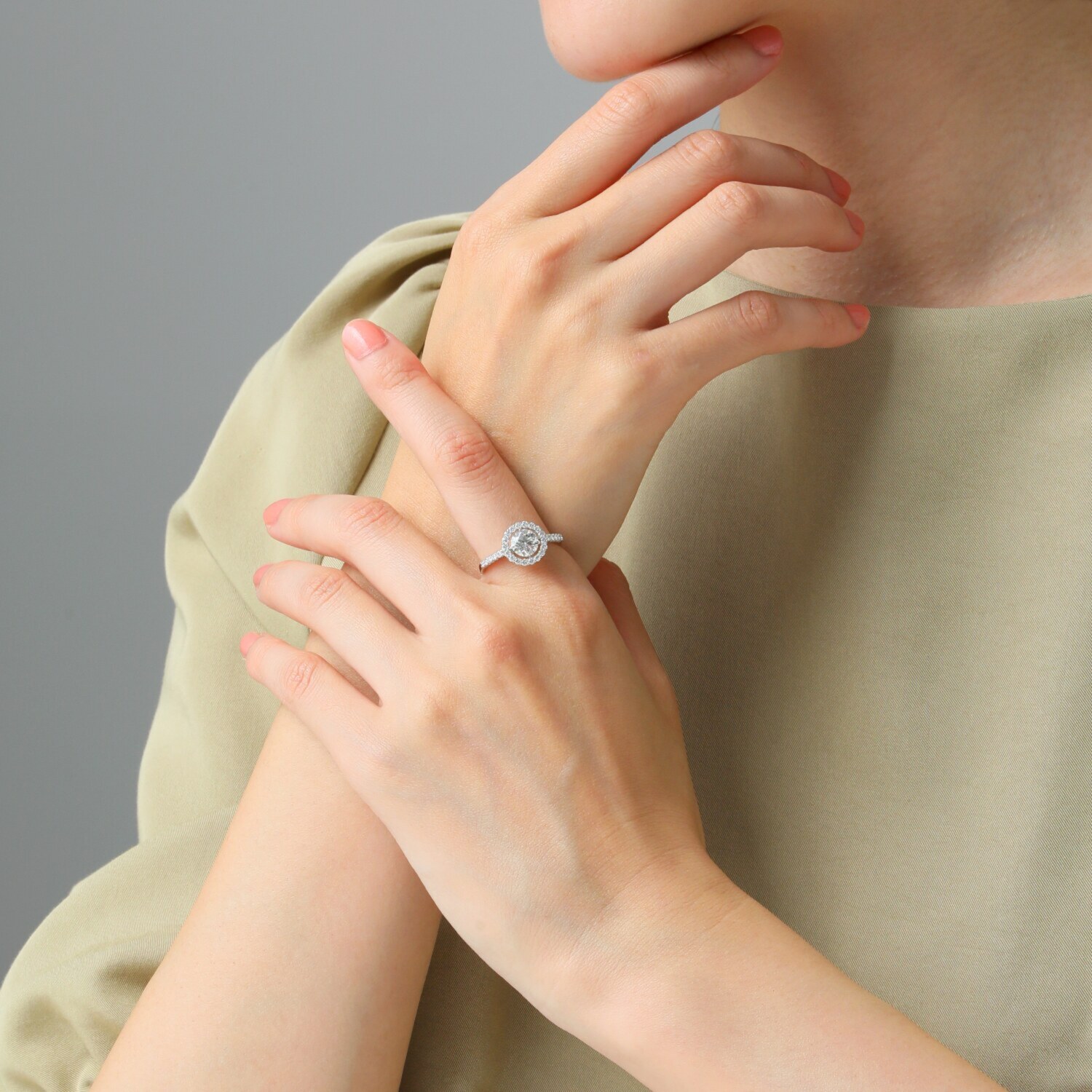 フロムアントワープ プラチナ９５０ 中石１カラットＵＰ トリプルエクセレント ダイヤモンド 取り巻きリング ＜ＧＩＡ鑑定書付＞