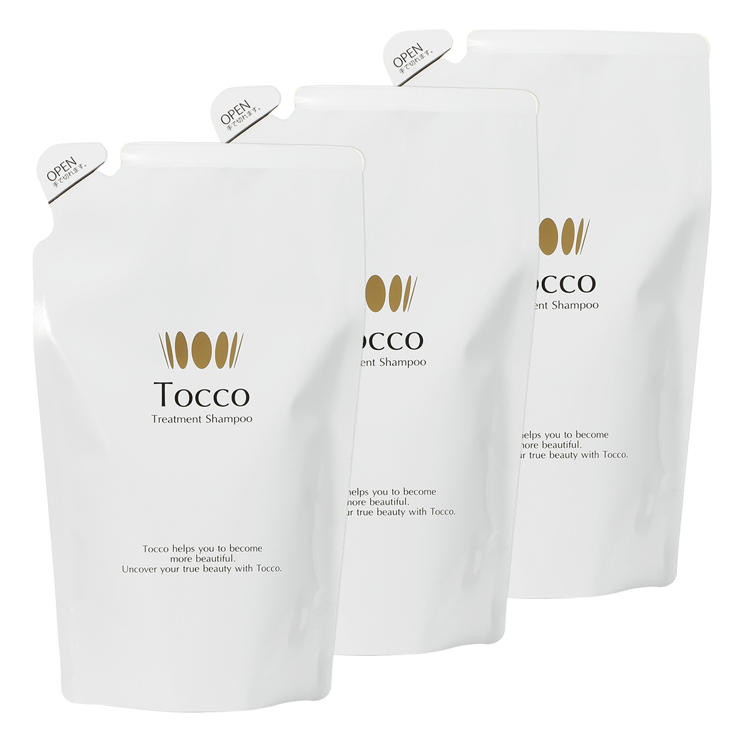 トッコ 先端美容成分ＥＧＦ配合 頭皮ケアと潤いヘアケアの オールインワン！ 新トリートメント シャンプー レフィル＜詰替え用＞ ３個セット