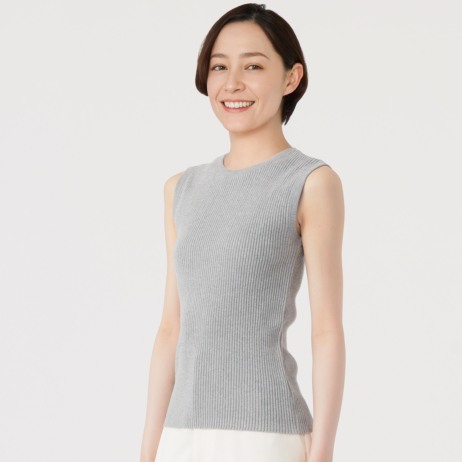 エマキュレイト 日本製 綿１００％ リブ編タンクトップ