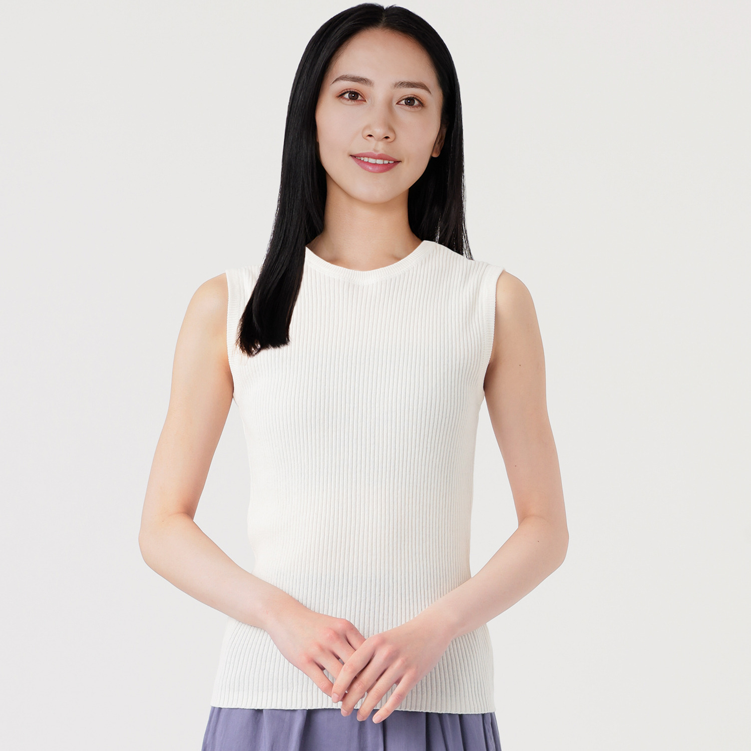 エマキュレイト 日本製 綿１００％ リブ編タンクトップ
