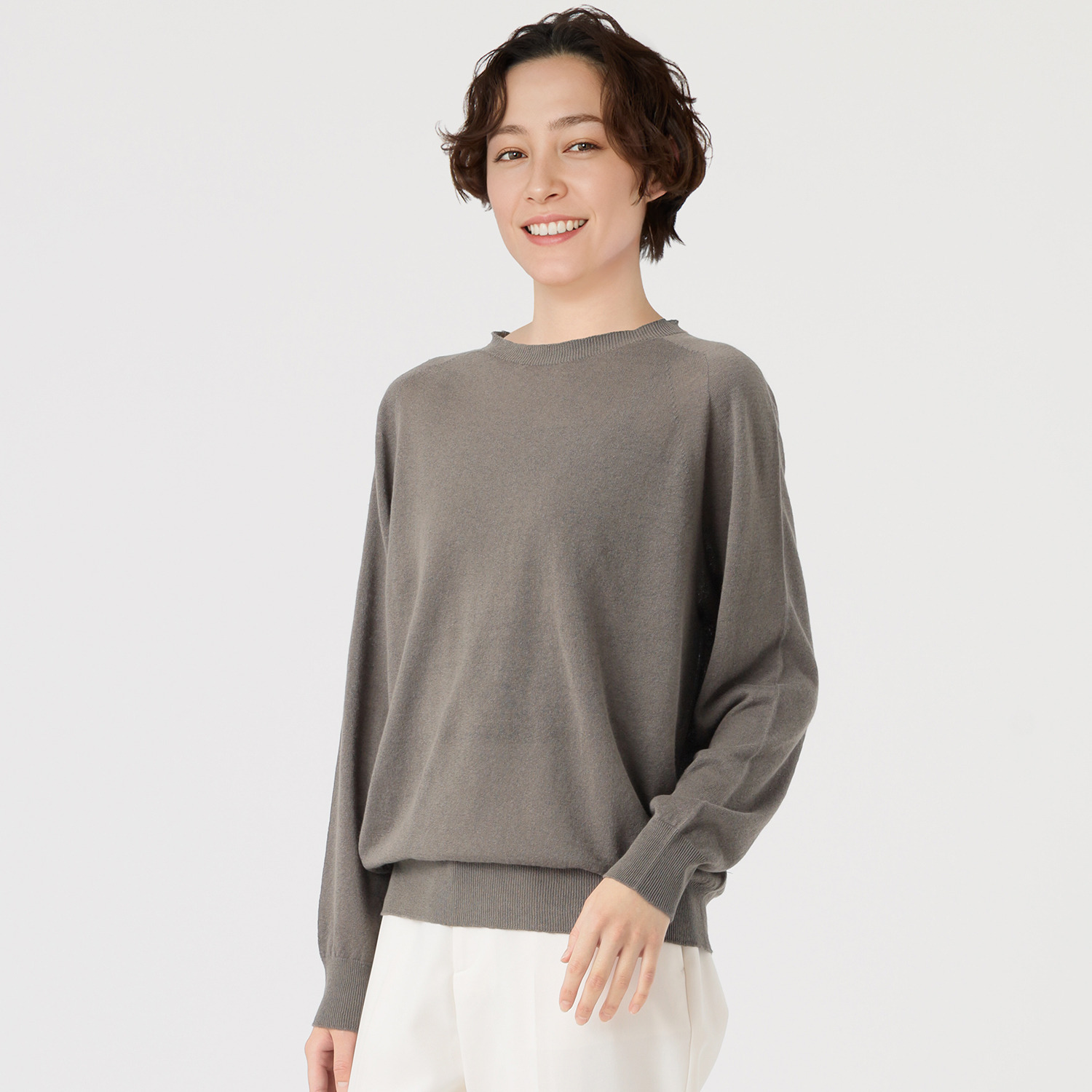 エマキュレイト 日本製 綿麻天竺 ホールガーメント（Ｒ） プルオーバー