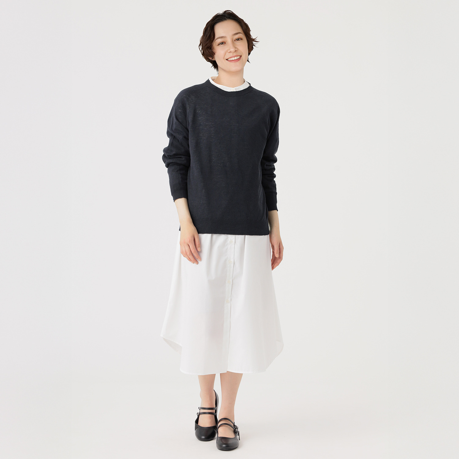 エマキュレイト 日本製 綿麻天竺 ホールガーメント（Ｒ） プルオーバー