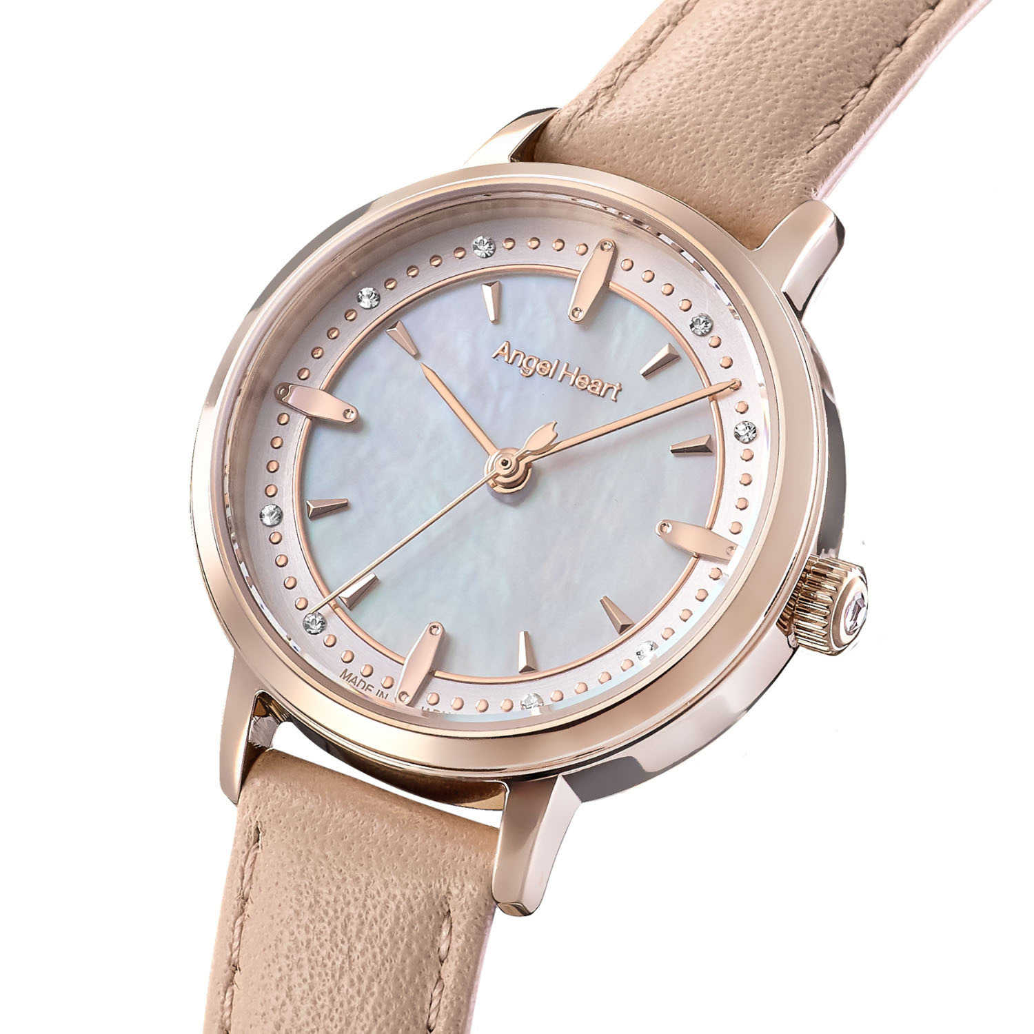 エンジェルハート サクラタイム ビジュウ ラウンドフェイス ソーラーウォッチ ＜ピンクゴールドカラー＞