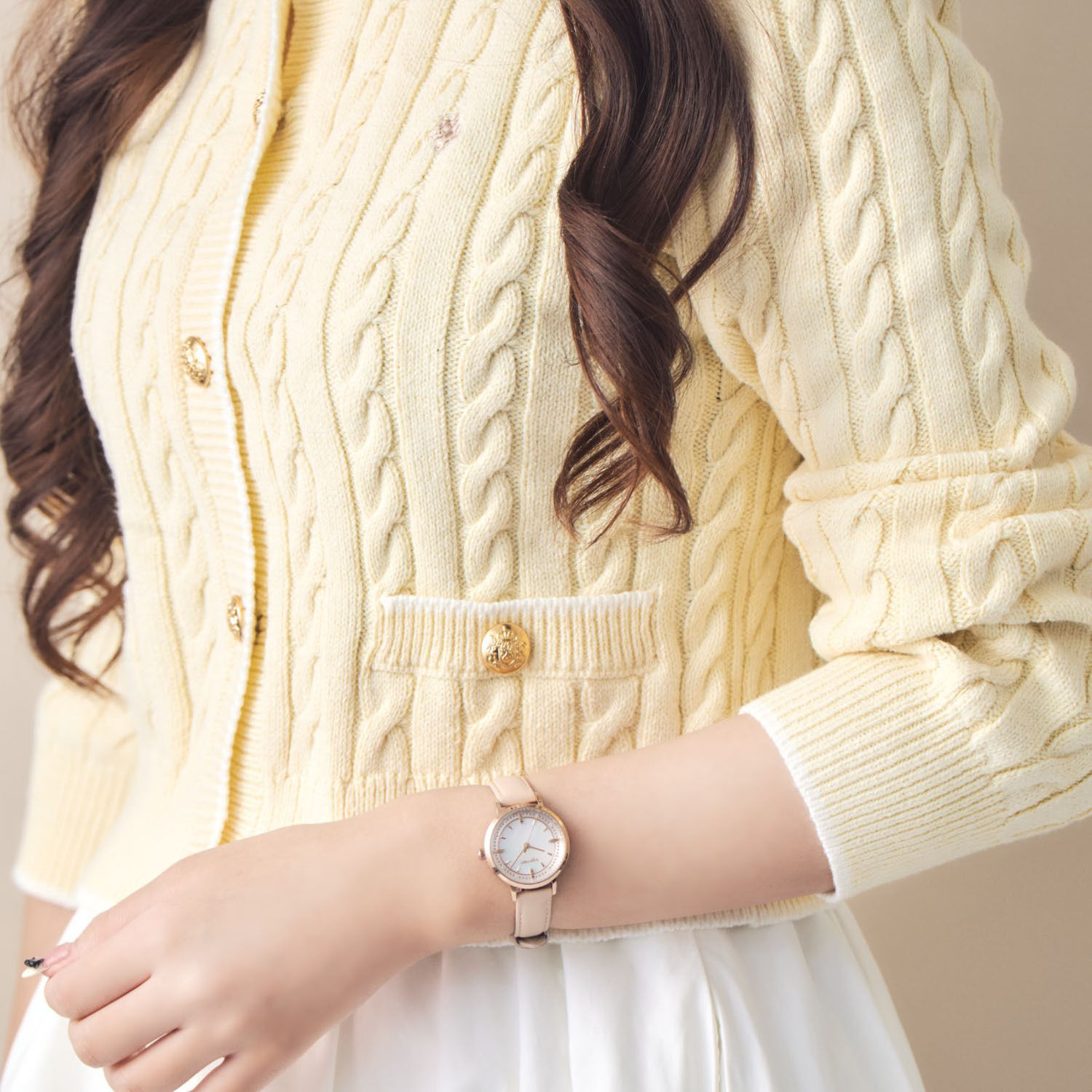 エンジェルハート サクラタイム ビジュウ ラウンドフェイス ソーラーウォッチ ＜ピンクゴールドカラー＞