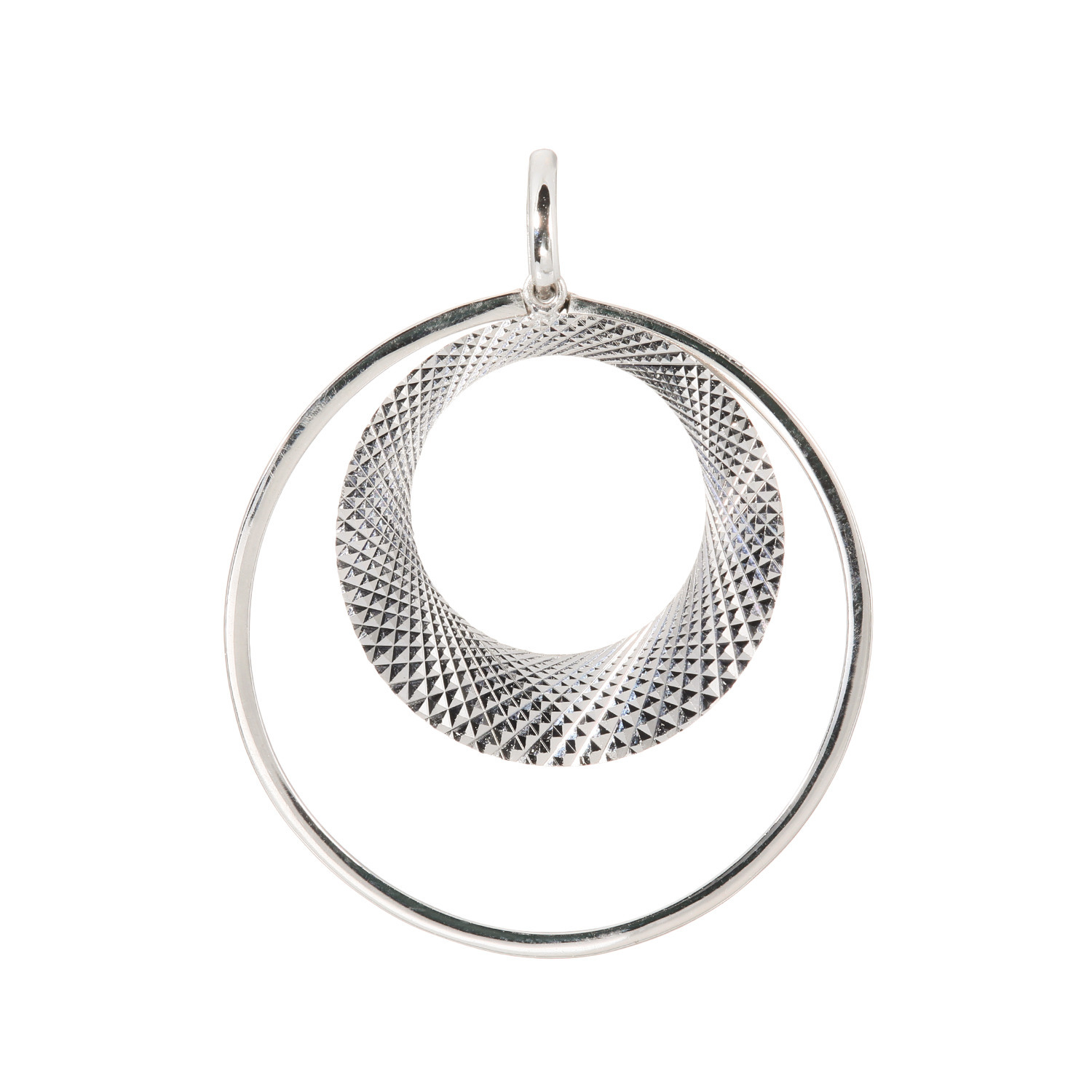 プラクア プラチナ９００ ２連サークルデザイン カッティング ペンダントトップ