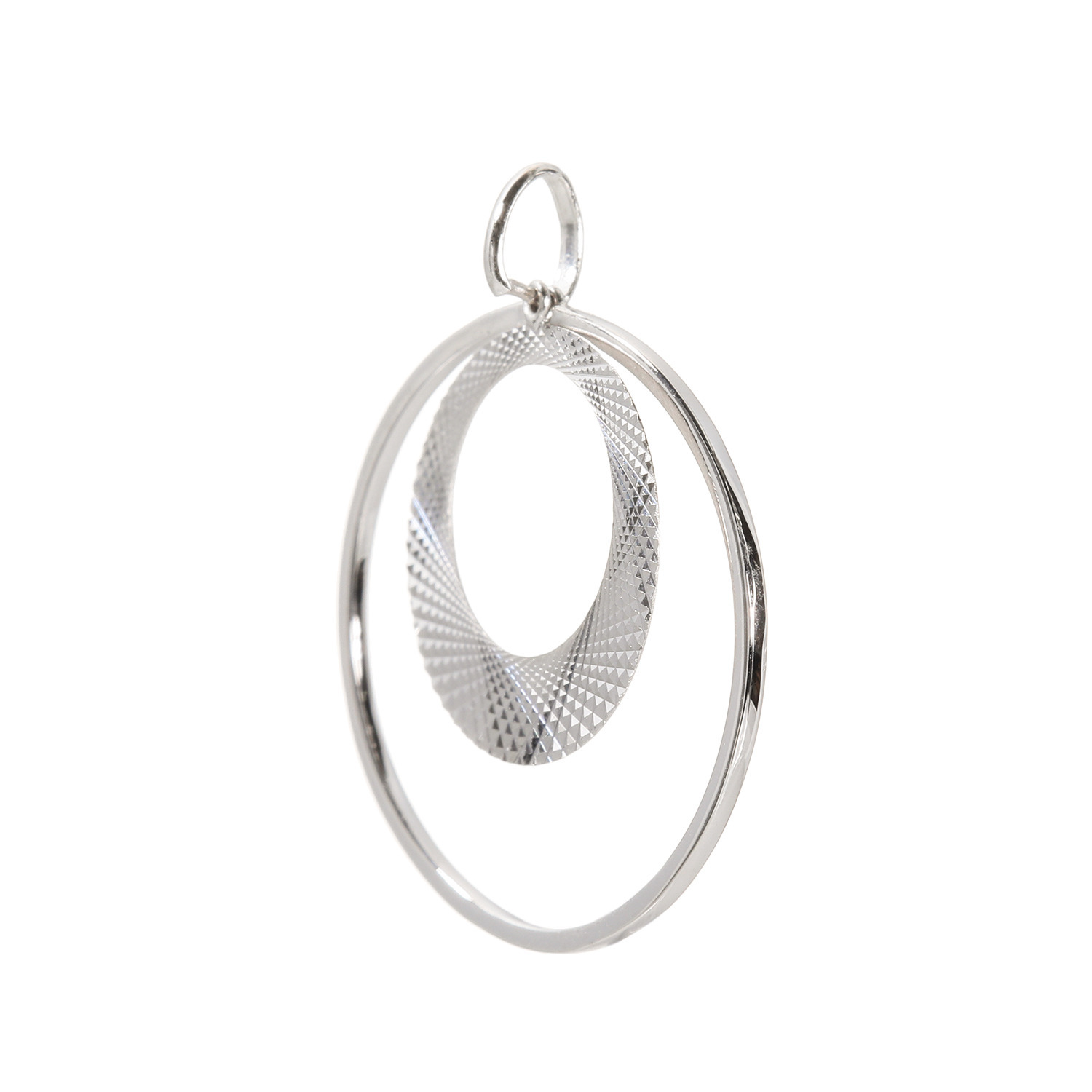 プラクア プラチナ９００ ２連サークルデザイン カッティング ペンダントトップ