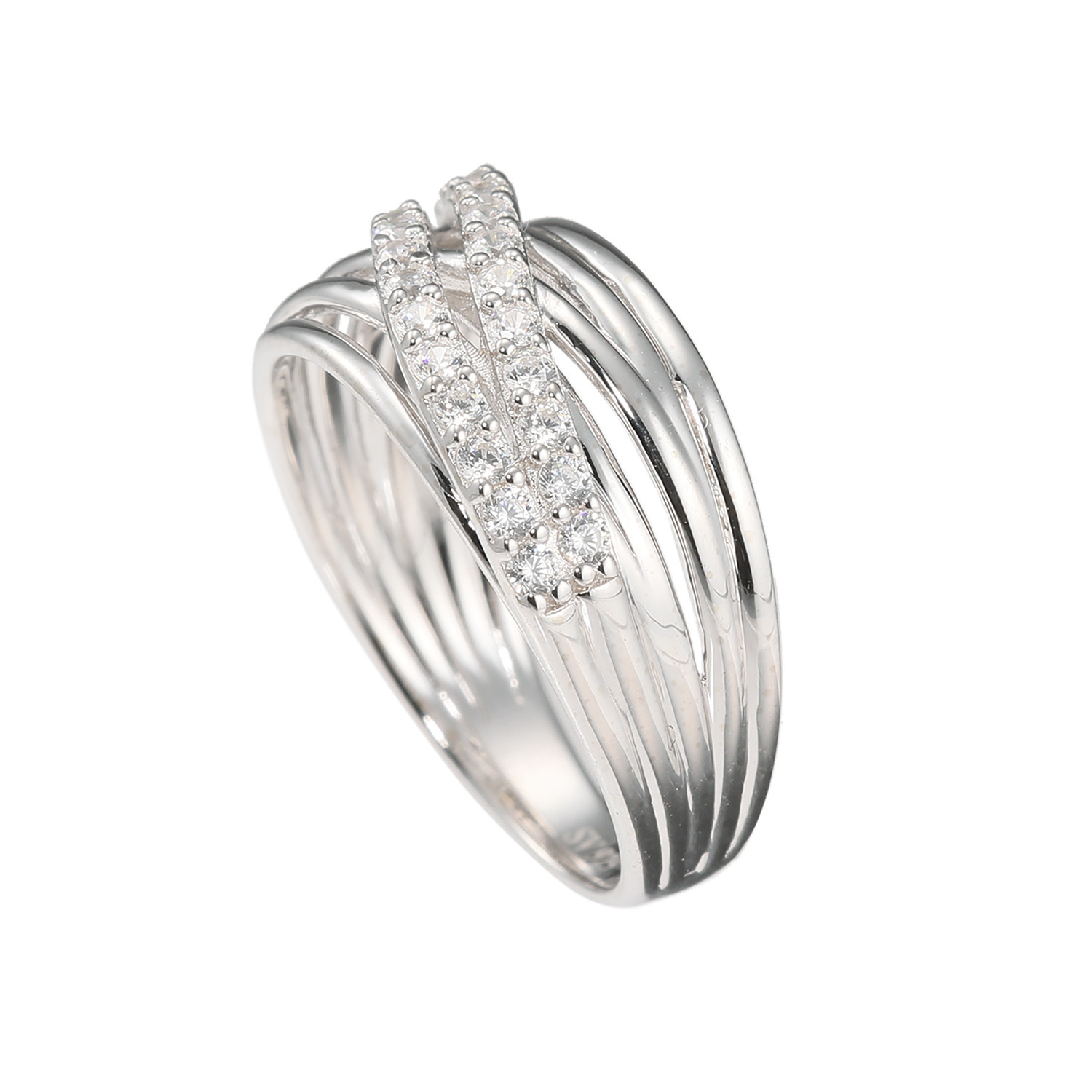 ブリランテステッラ シルバー ＣＺ スターライトクロスライン リング