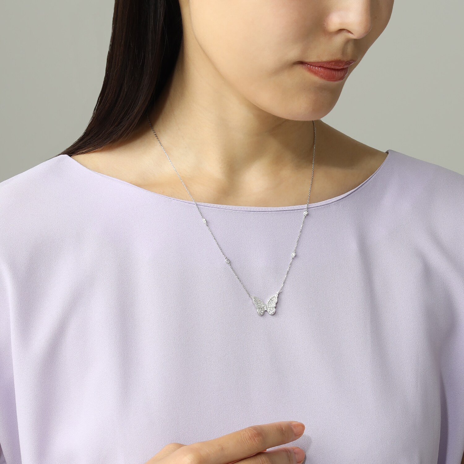 ブリランテステッラ シルバー ＣＺ バタフライパスウェイ ネックレス
