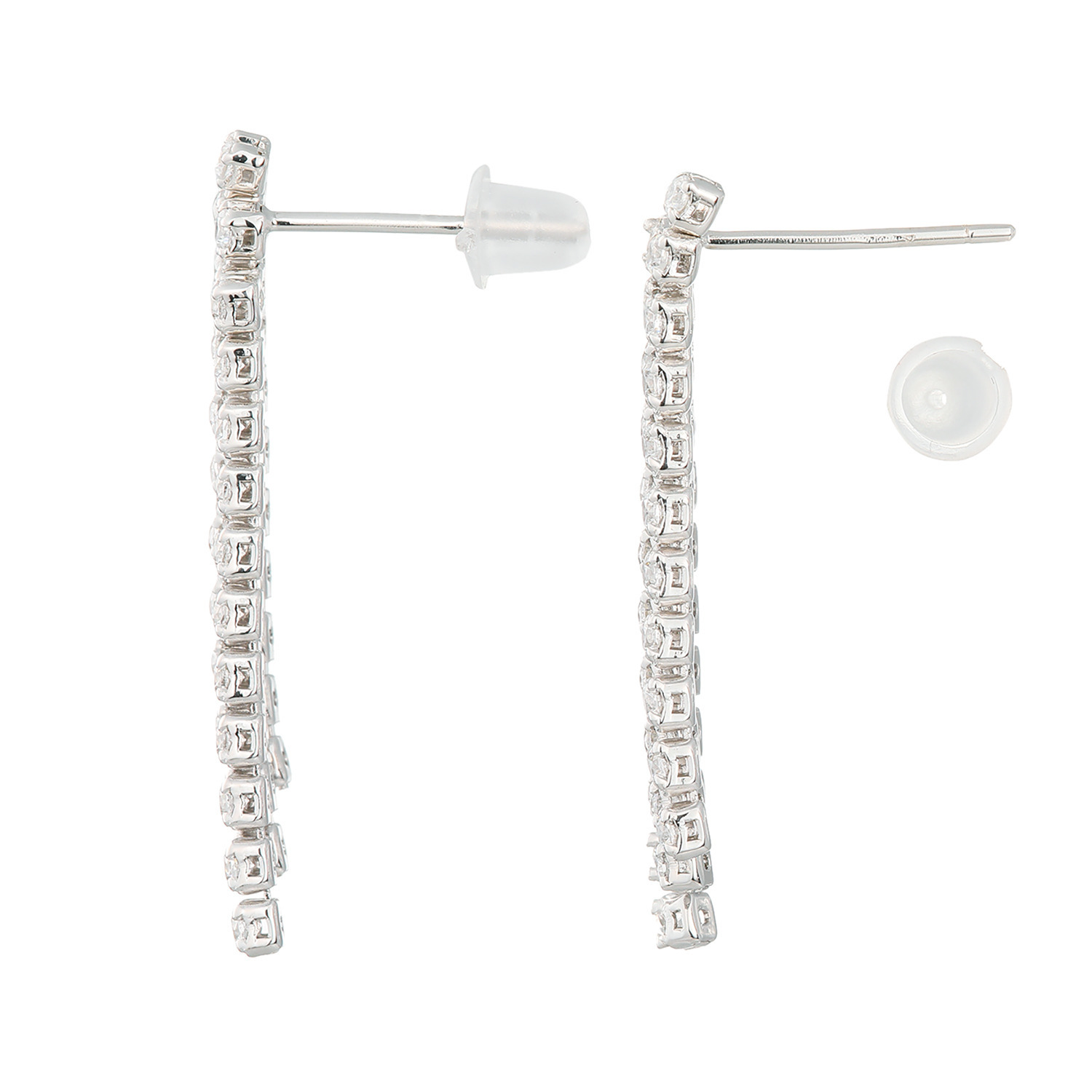 ブリランテステッラ シルバー ＣＺ フリンジ グラデーションライン ピアス