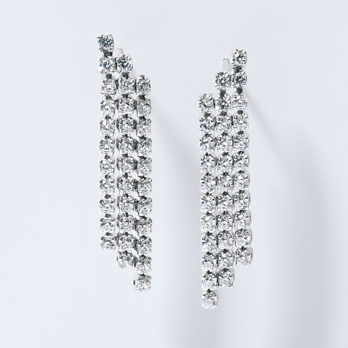 ブリランテステッラ シルバー ＣＺ フリンジ グラデーションライン ピアス