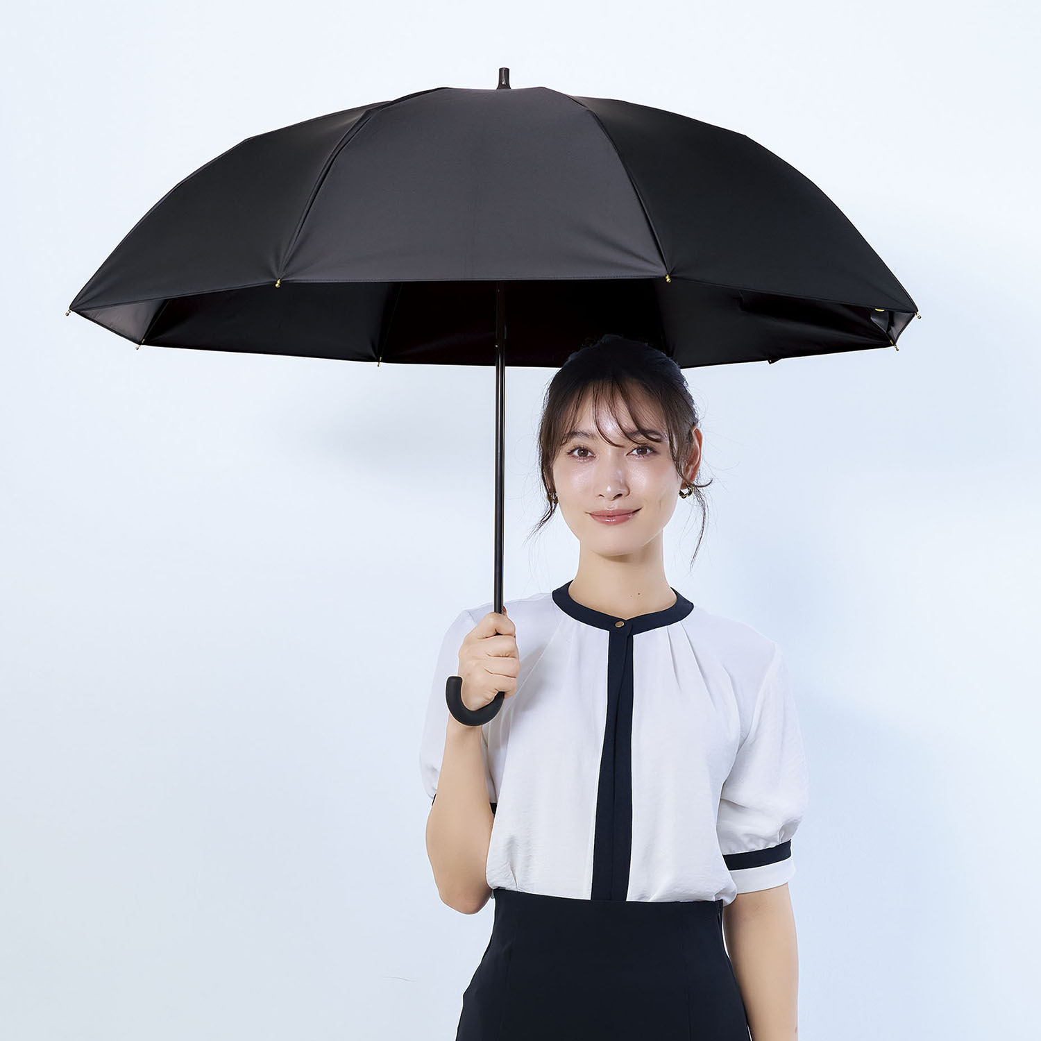 サンブロックラボ 遮夏クール晴雨兼用傘 ＜２段２ＷＡＹ Ｍａｔｔブラック＞