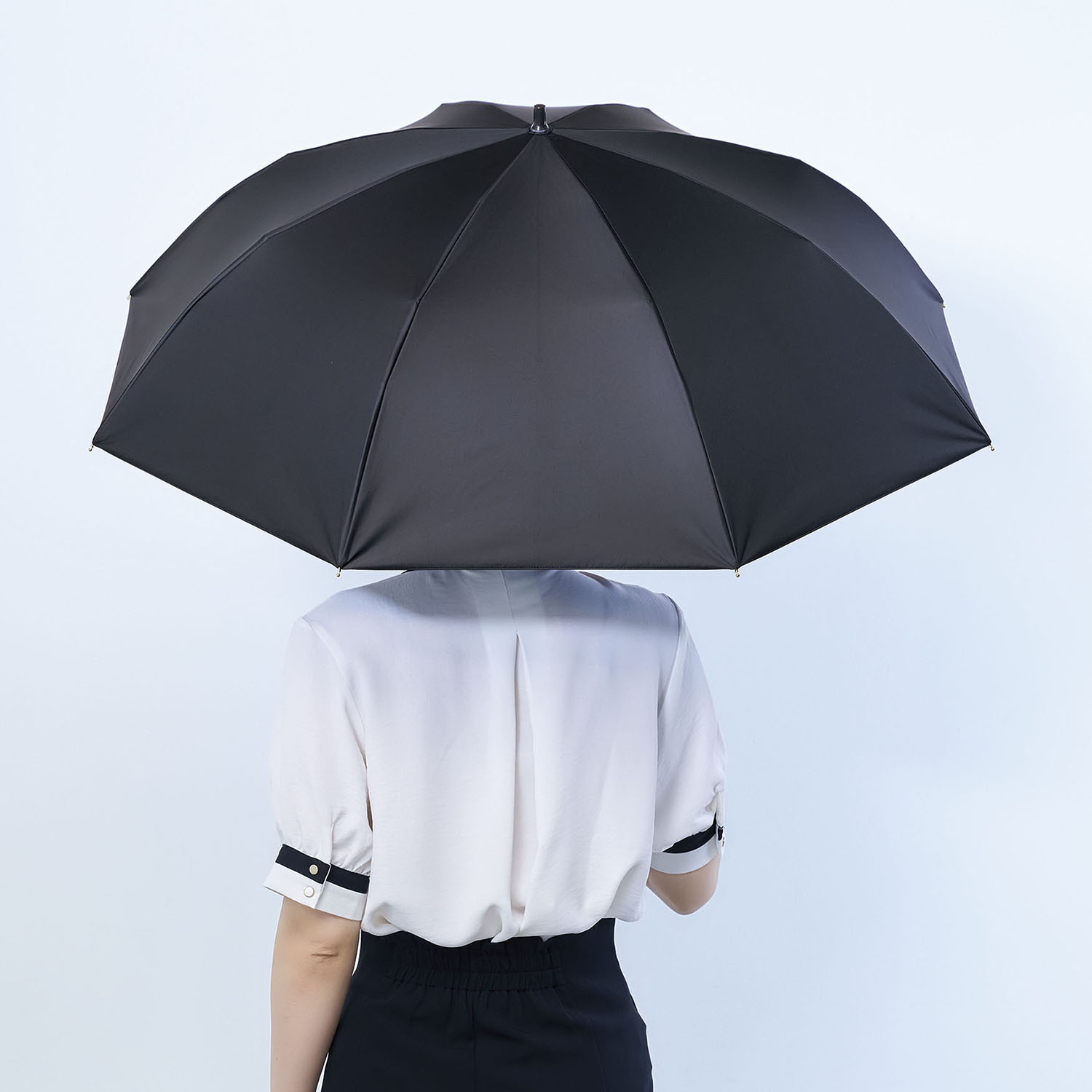 サンブロックラボ 遮夏クール晴雨兼用傘 ＜２段２ＷＡＹ Ｍａｔｔブラック＞