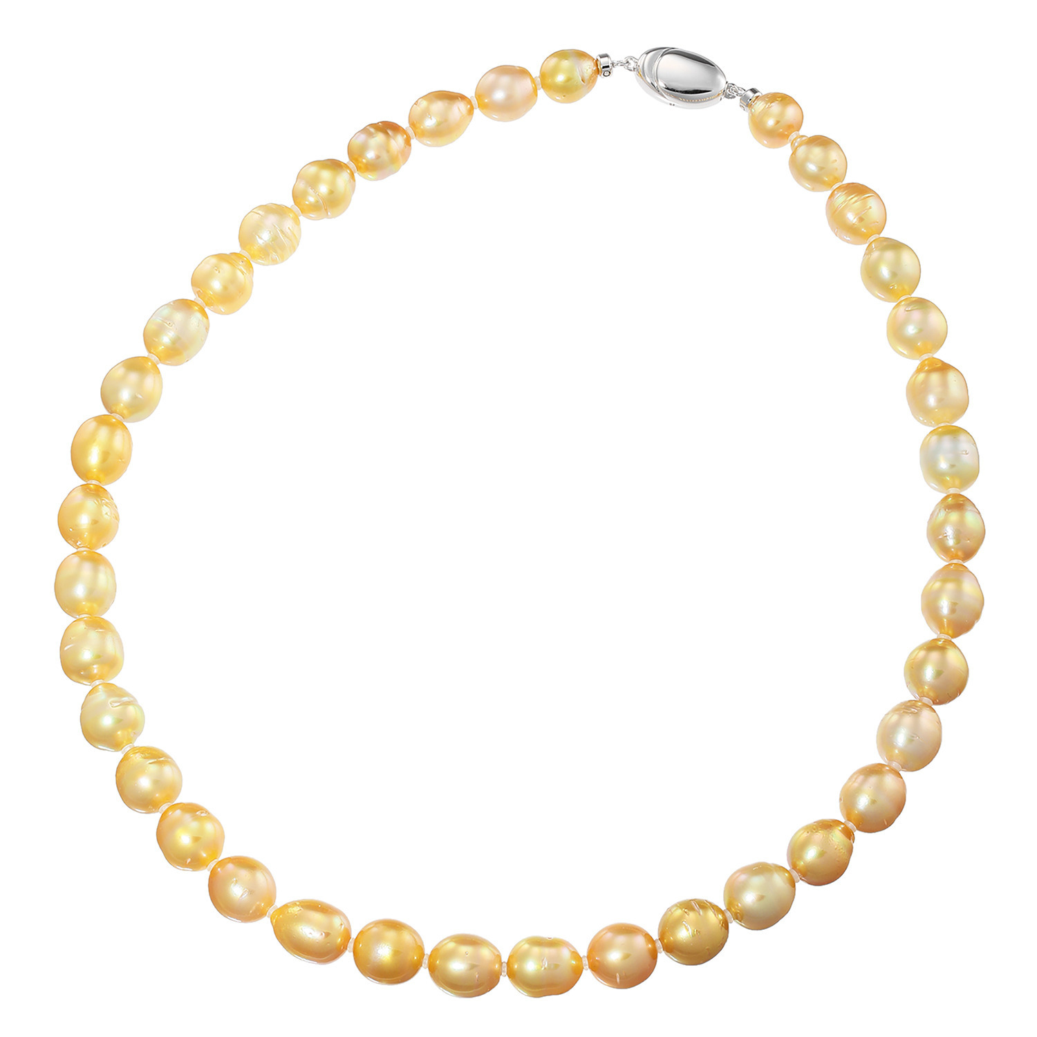 ジュペレ　ジョーヌ シルバー ゴールドカラートーン 白蝶パール ネックレス