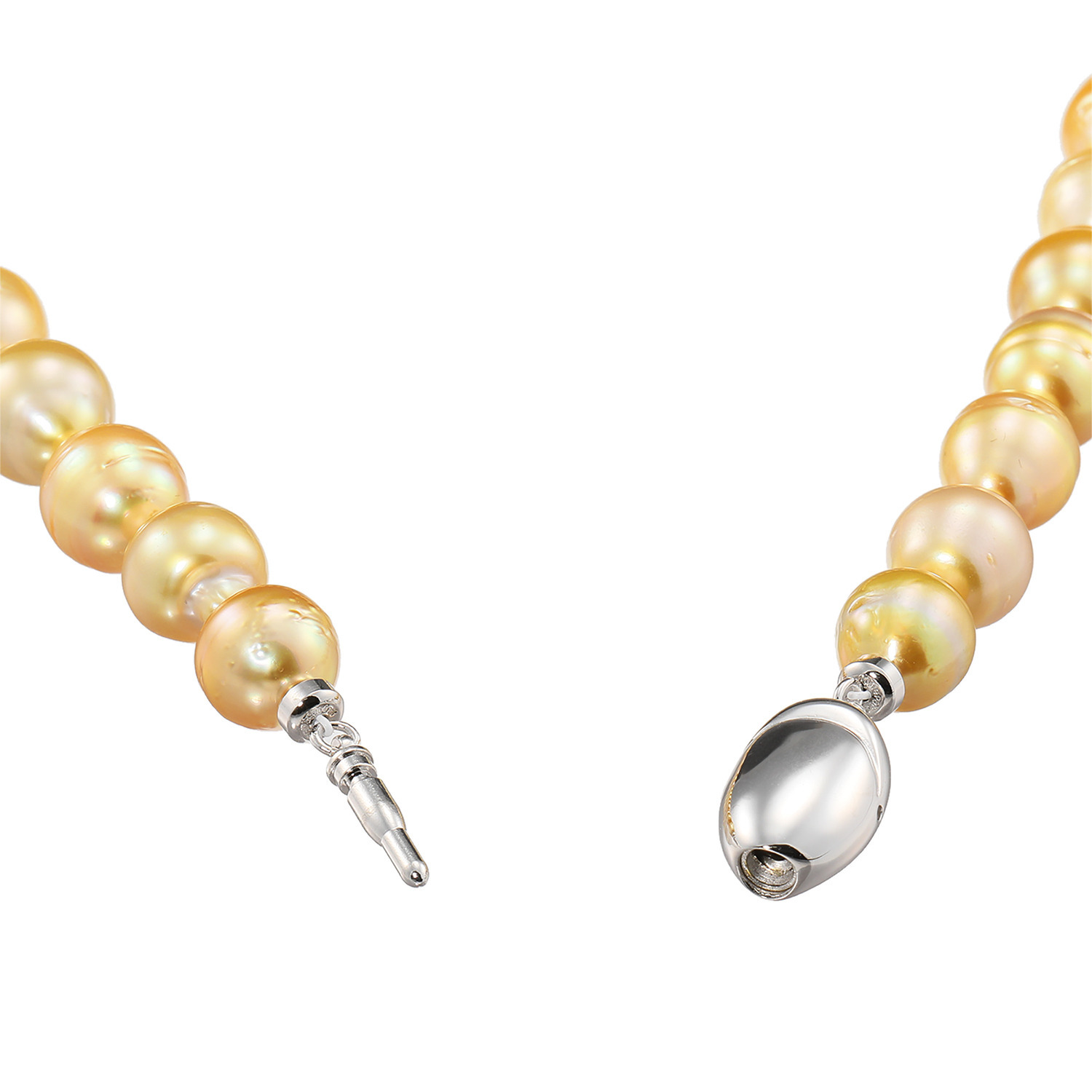 ジュペレ　ジョーヌ シルバー ゴールドカラートーン 白蝶パール ネックレス