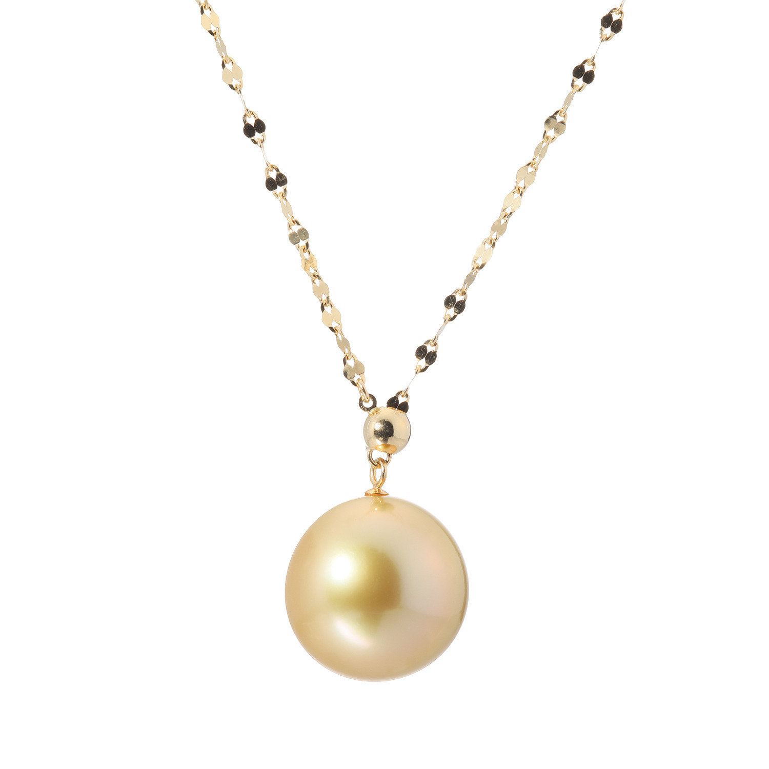 ジュペレ　ジョーヌ １８Ｋ １５ｍｍＵＰ ゴールデン白蝶パール トゥインクル ロングネックレス