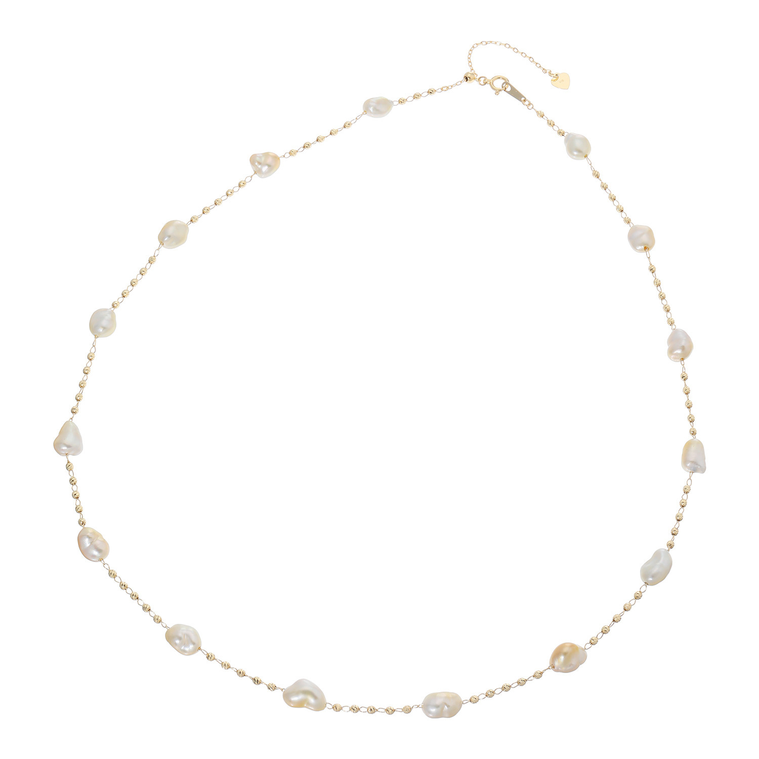 ジュペレ　ジョーヌ １８Ｋ 白蝶ケシパール トゥインクル ステーションネックレス