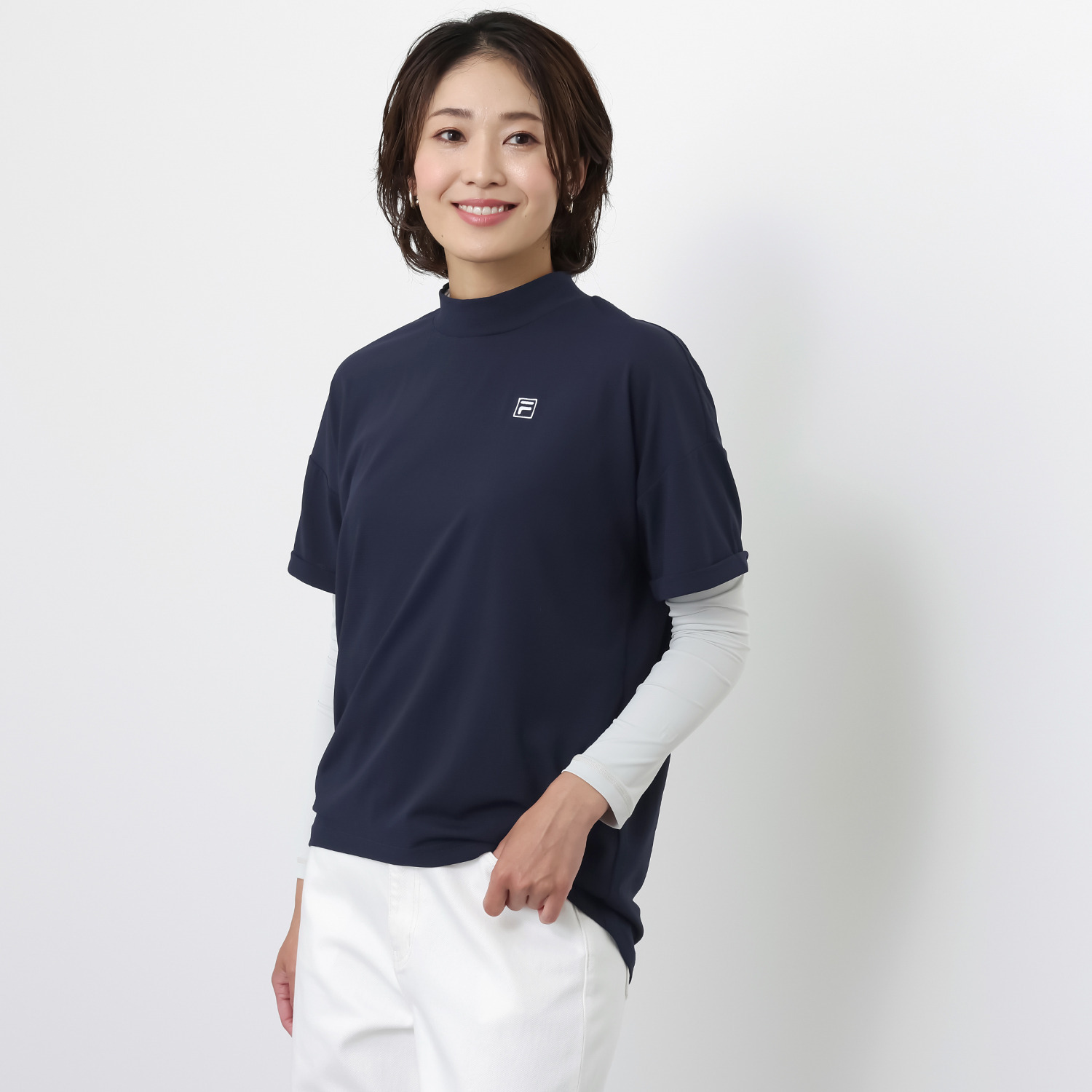 フィラ 吸水速乾・接触冷感 ＵＶカット モックネック半袖シャツ