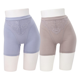 心整活 骨盤底筋まわり意識ケア レース付き 二分丈ショーツ ２色セット