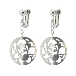 ルル ステンレス フラワーレースデザイン イヤリング／ピアス