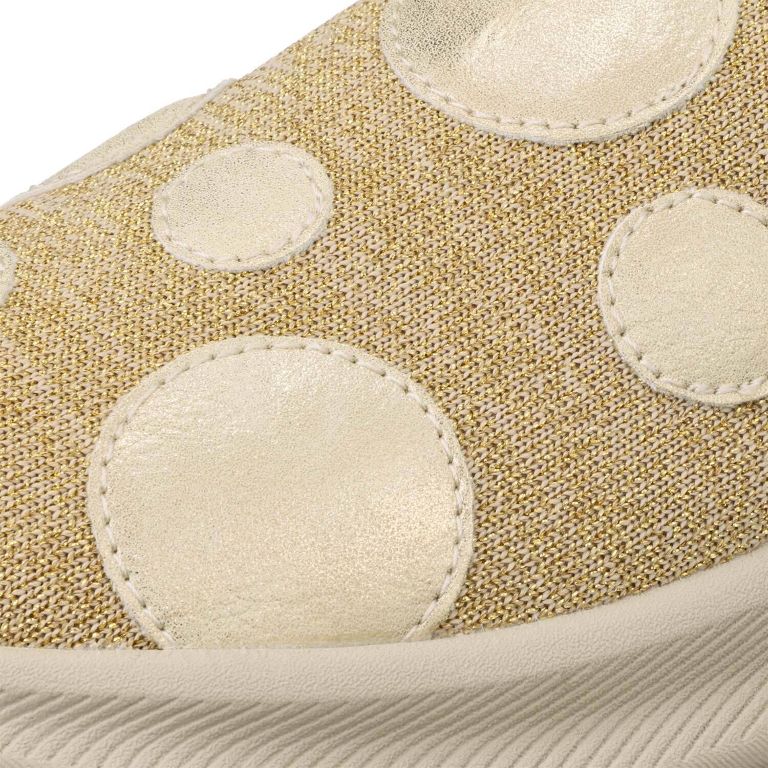 ゴムゴム 洗えてふんわり ドットモティーフ 軽量厚底スニーカー