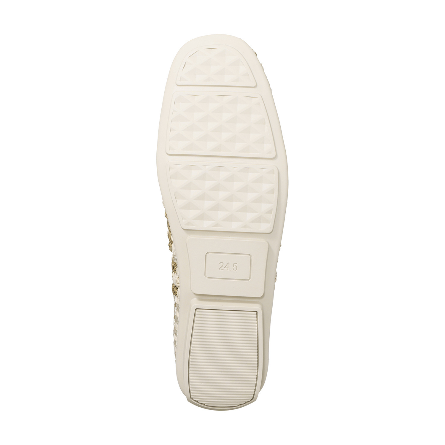 ゴムゴム 手作りコサージュ付 足に吸い付く履き心地 綺麗見せフラットシューズ