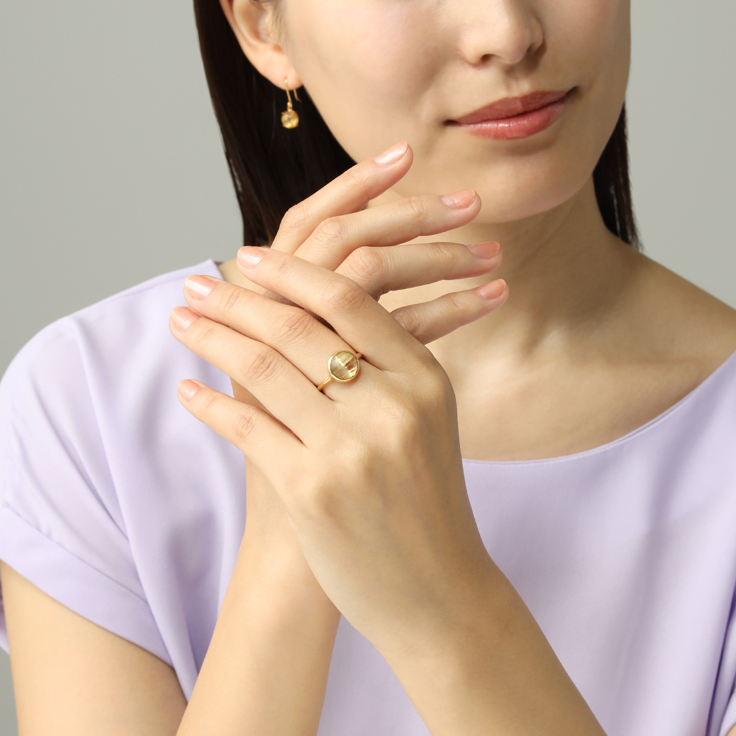 ルーチェペールドンナ シルバー ルチルクォーツ ソリティアリング