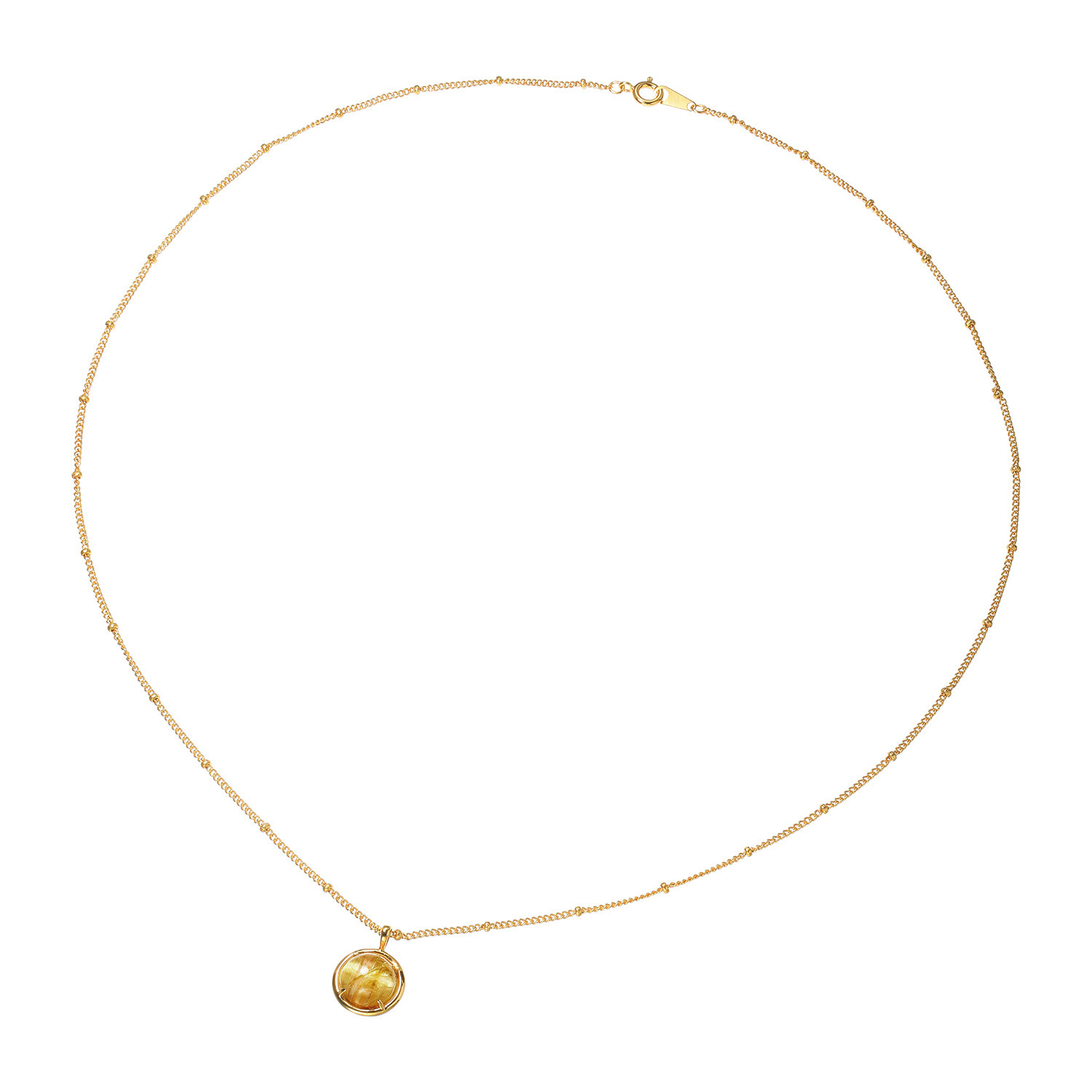 ルーチェペールドンナ シルバー ルチルクォーツ キャッツアイ ソリティアペンダント